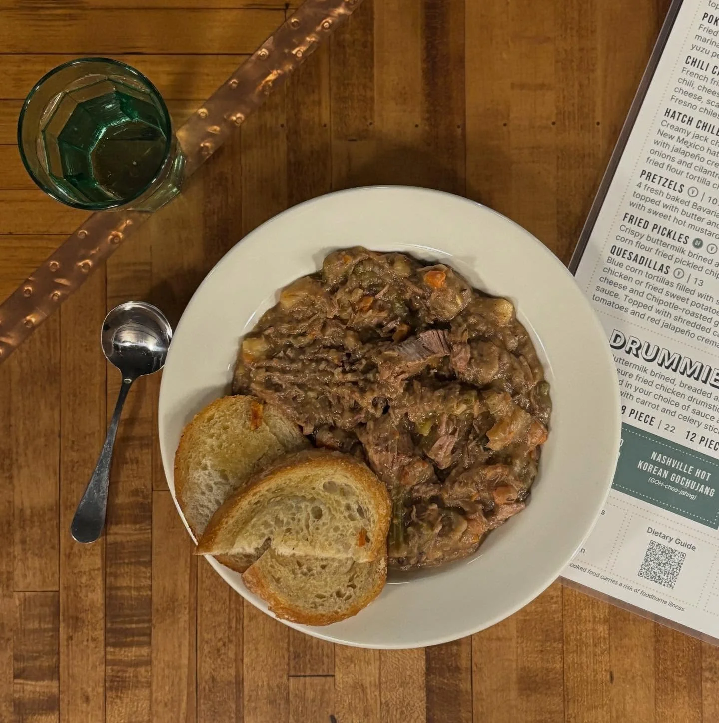 TRI TIP BEEF STEW
$6 / $11
Cup or bowl of our classic beef stew made with tender pieces of braised tri-tip steak, potatos, carrots and celery

This special tastes like a million bucks but only costs $11 for a bowl. Try it while you can!
