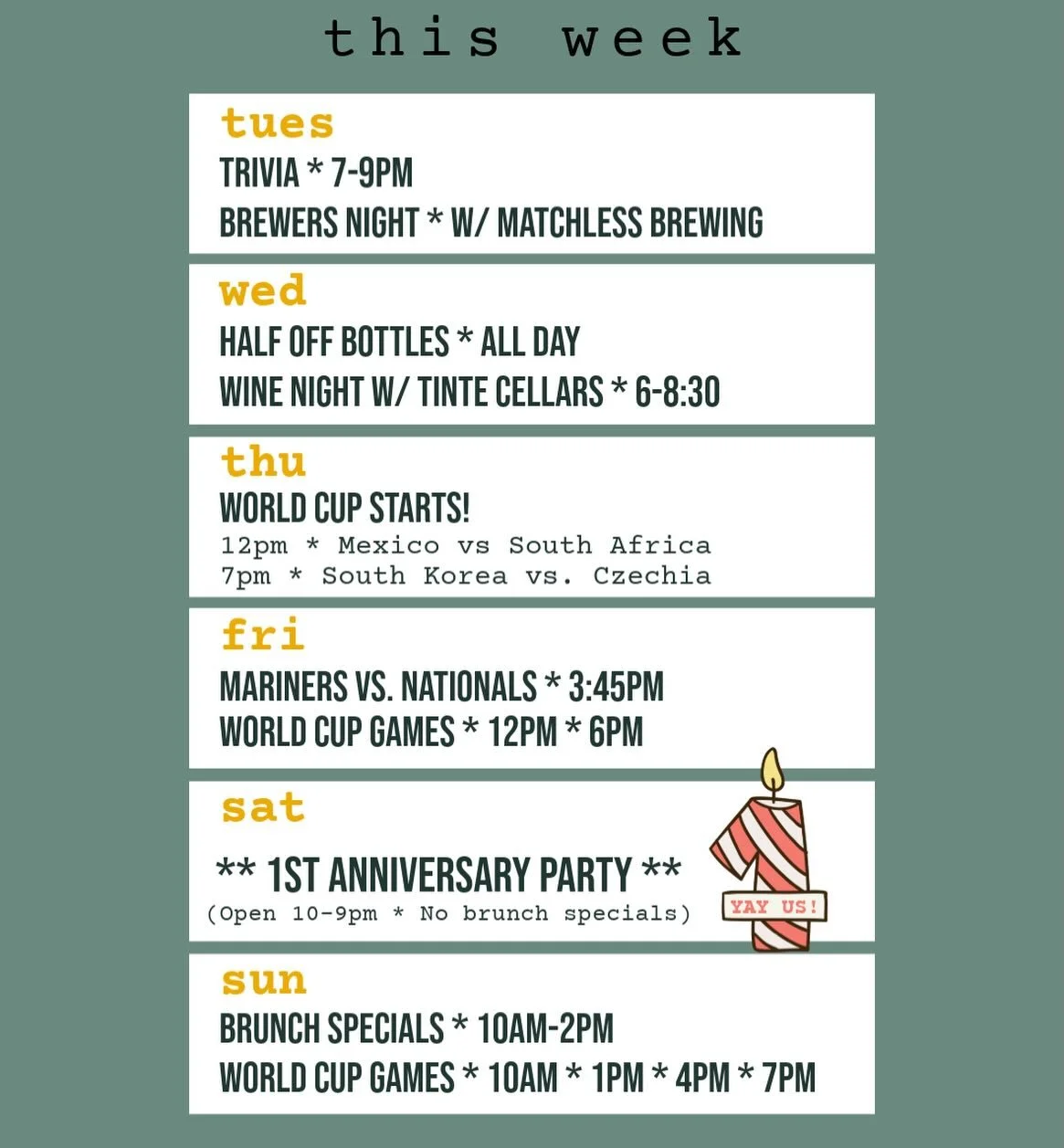 Wow this week is packed with amazing events! Want to know more about our events? Follow the link in our bio or go to dwellersdrinkery.com/events