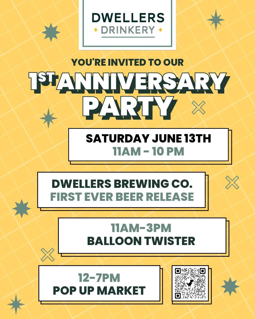 Can you believe it&rsquo;s already been a year? (Or only been a year!?)

We&rsquo;ve made so many incredible memories with our amazing community, and now it&rsquo;s time to celebrate.

​🍻1ST EVER BEER RELEASE FROM DWELLERS BREWING CO.
We are incredi