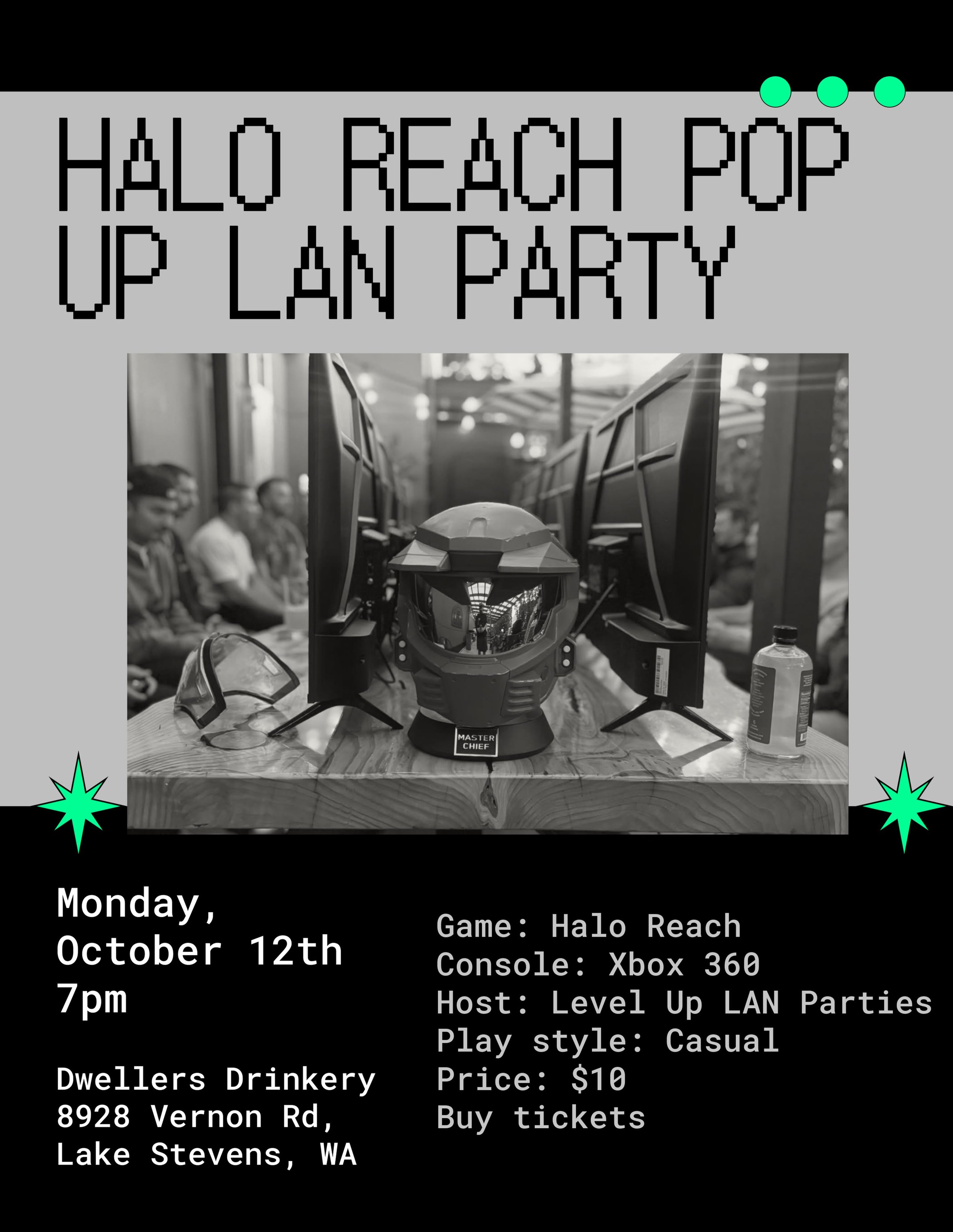 Another fun night is coming on Monday! @levelup_lanparties @levelup_lanparties_seattle is hosting a PopUp LAN party at Dwellers! 

Get your tickets at: 

https://leveluplanparties.com/?ticket=cancelled