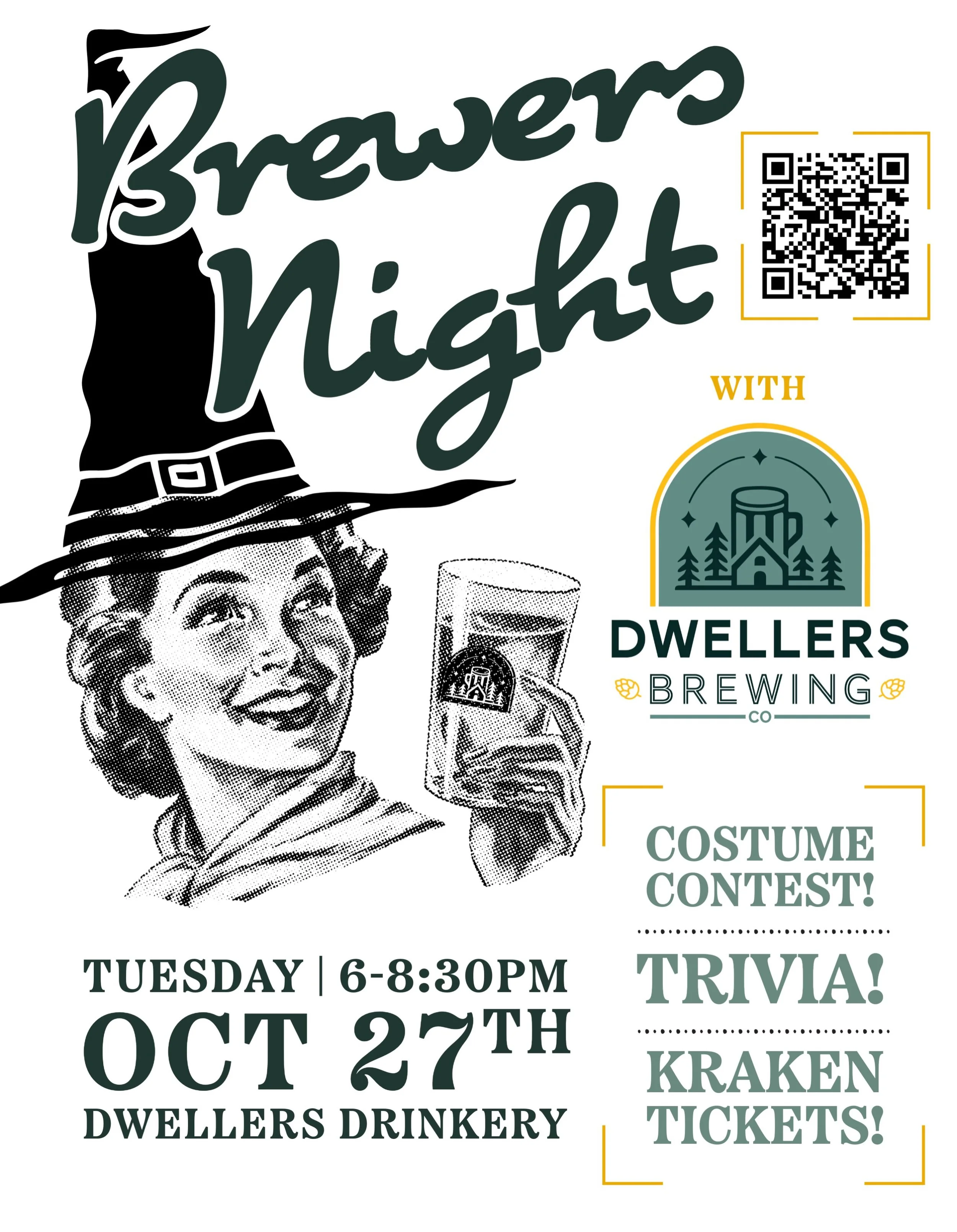 BREWERS NIGHT WITH DWELLERS BREWING

Tuesday, October 27, 2026
6:00 PM  8:30 PM
Dwellers Drinkery
8928 Vernon Road Lake Stevens, WA, 98258

We&rsquo;re pairing up with Trivia Tuesday for an epic evening come try our new blonde ale and compete for awe