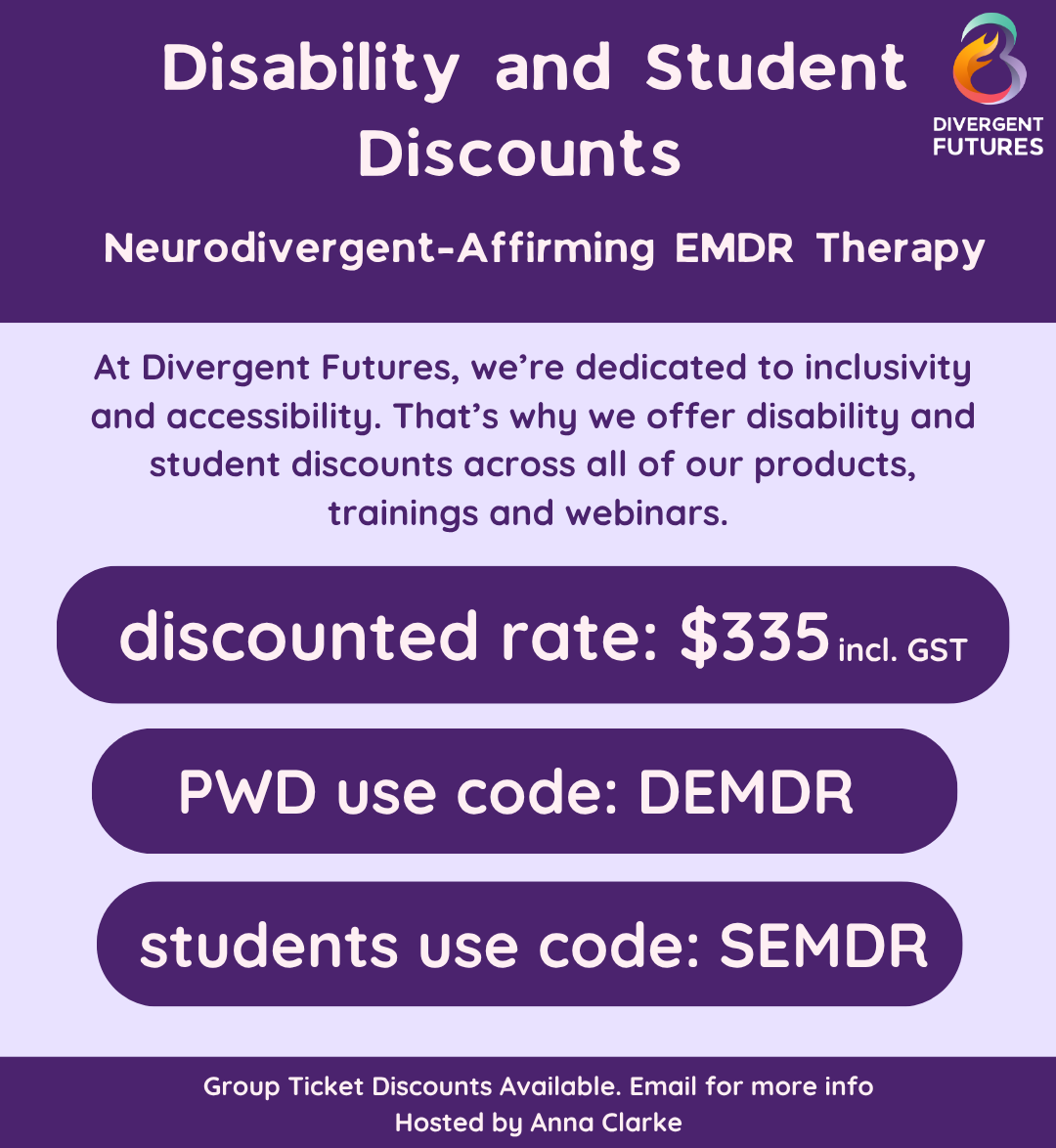 discount DEMDR for disability tickets, SEMDR for students, total discounted price $335incl GST