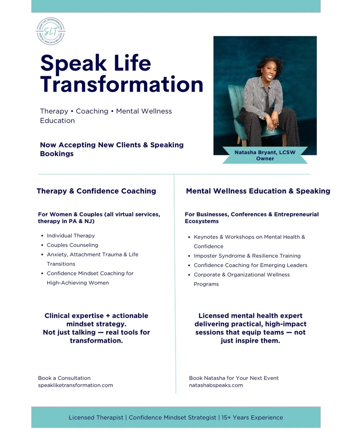 High-achieving women are tired of being told to &ldquo;push through.&rdquo;

You don&rsquo;t have to choose between healing and high performance.
You don&rsquo;t have to choose between mental wellness and execution.

As a licensed therapist and confi