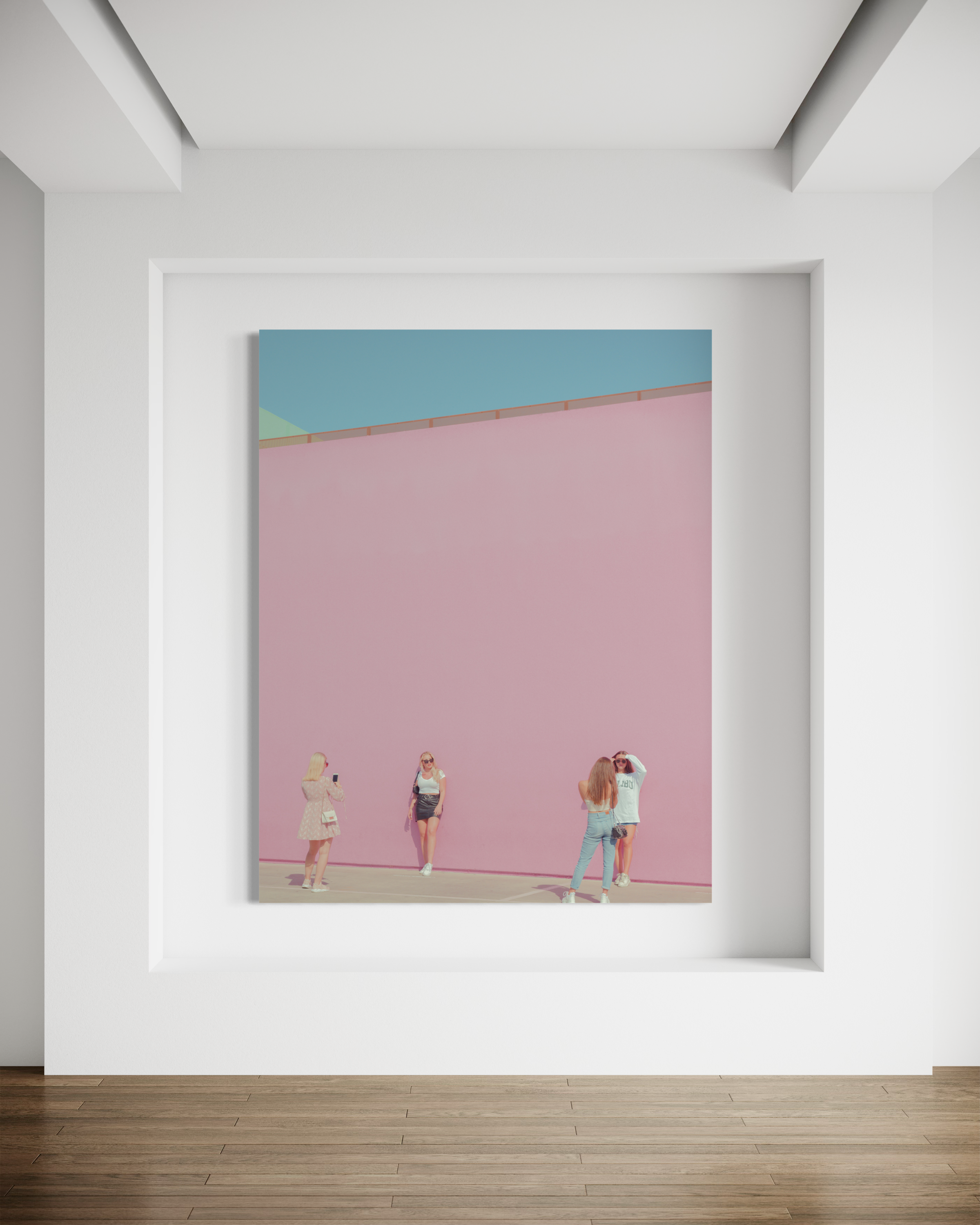 Girls and Pink Wall, West Hollywood, California, 2020 Acrylic.jpg