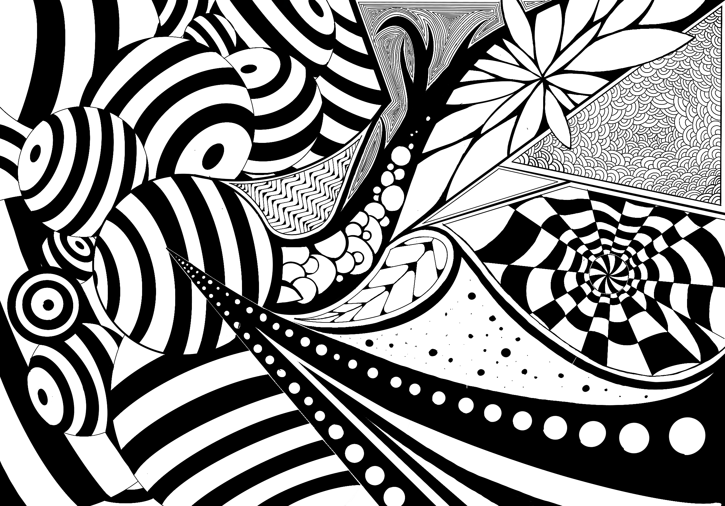 Studies in Depth black-and-white drawing, shown in full in landscape orientation.