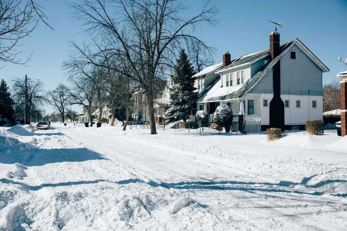 house in snow