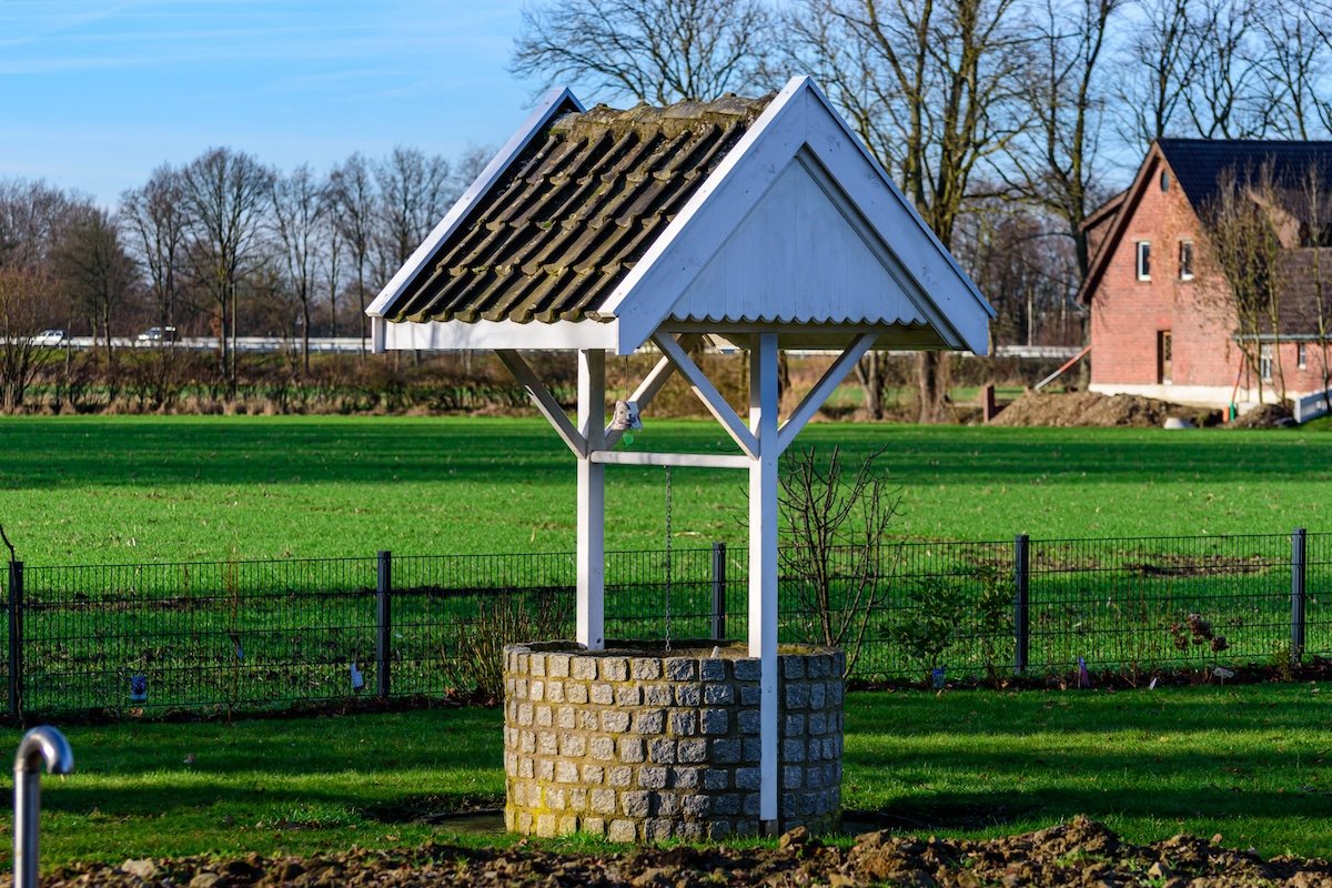 rustic well in countryside