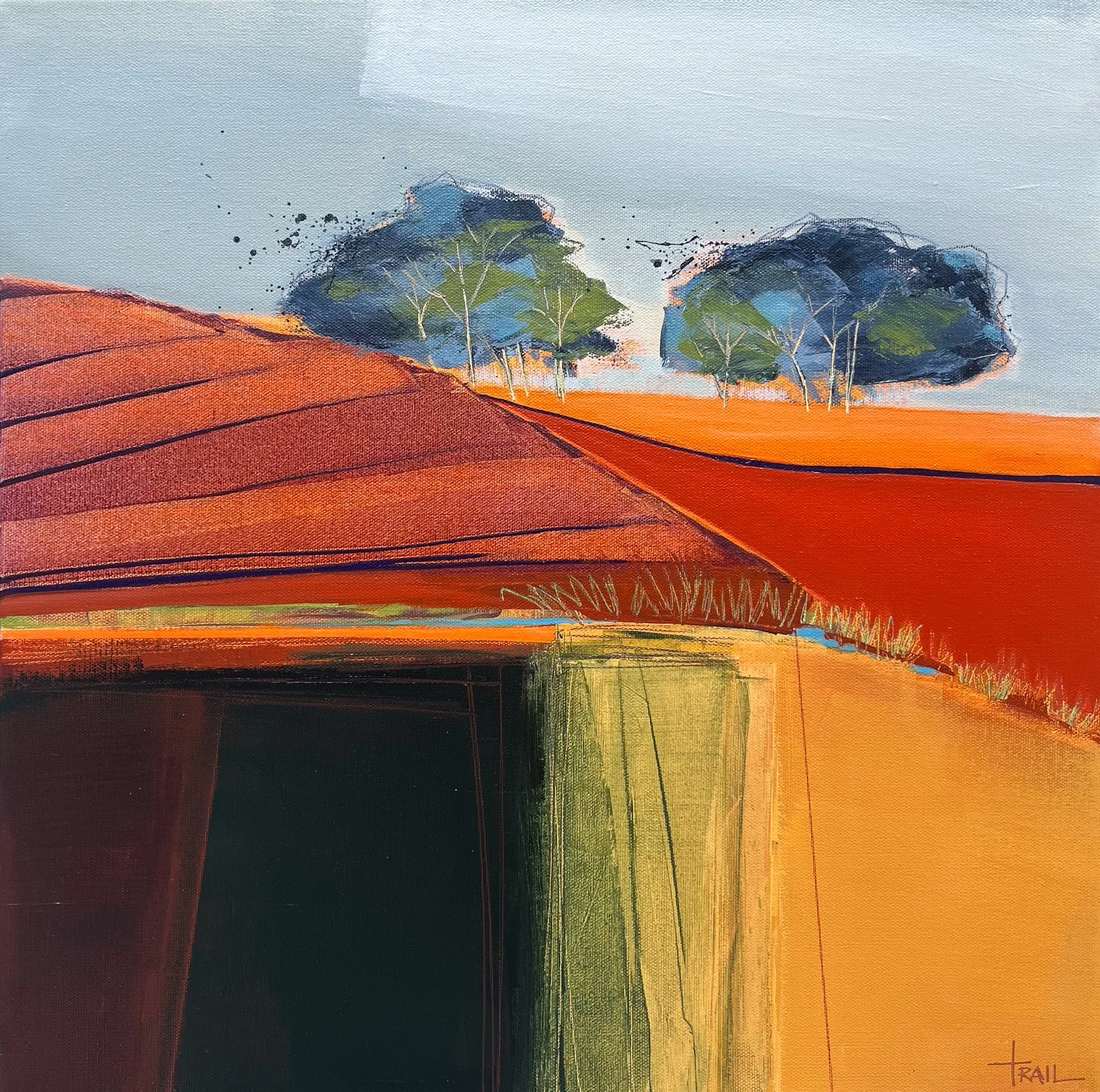 SAFFRON HILLS  ::  20" x 20" 