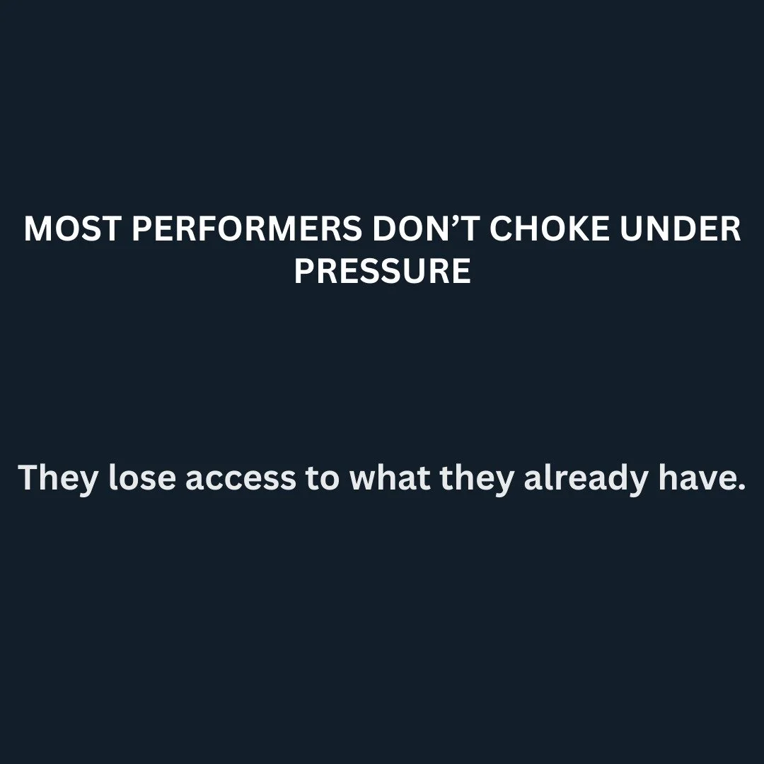 Most performers don&rsquo;t fall apart under pressure.
They lose access to what they already know how to do.

Regulation isn&rsquo;t about calming down or trying harder. It&rsquo;s the ability to stay available to the task when intensity rises&mdash;