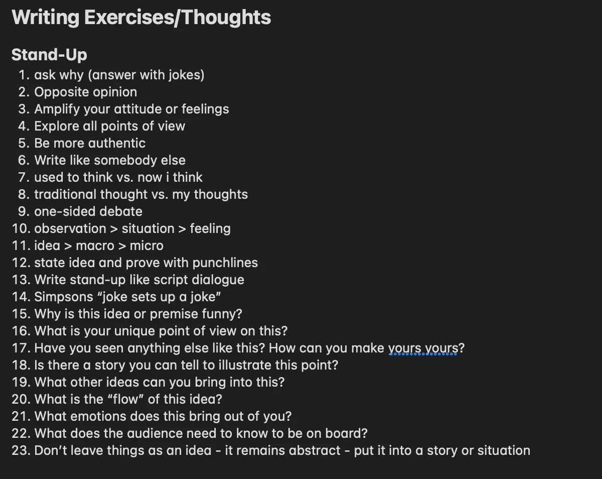 Comedy Writing Toolbox: Little Tricks