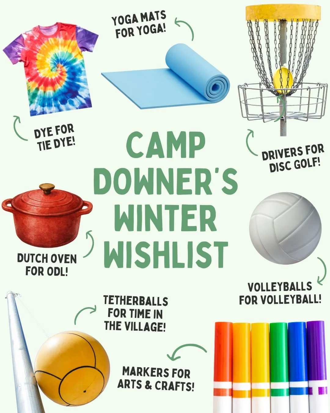 Camp Downer&rsquo;s Winter Wishlist is here! ❄️🌲✨

Looking for a fun way to give back this season? Check out our Winter Wishlist, filled with camp classics that keep our programs fun, creative, and full of adventure! You could gift a new tent for OD