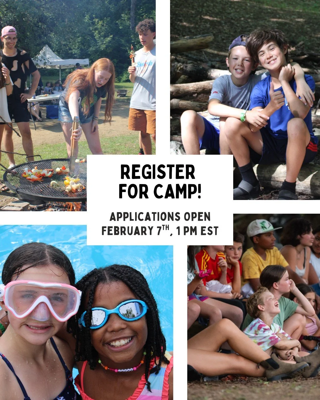 Mark your calendars, set your reminders! Camp Downer registration applications open Saturday, February 7th at 1:00 pm EST. Don't miss your opportunity to book a week of fun, friendship, and forming lifelong memories. 

#campdowner #fun #friendship #m
