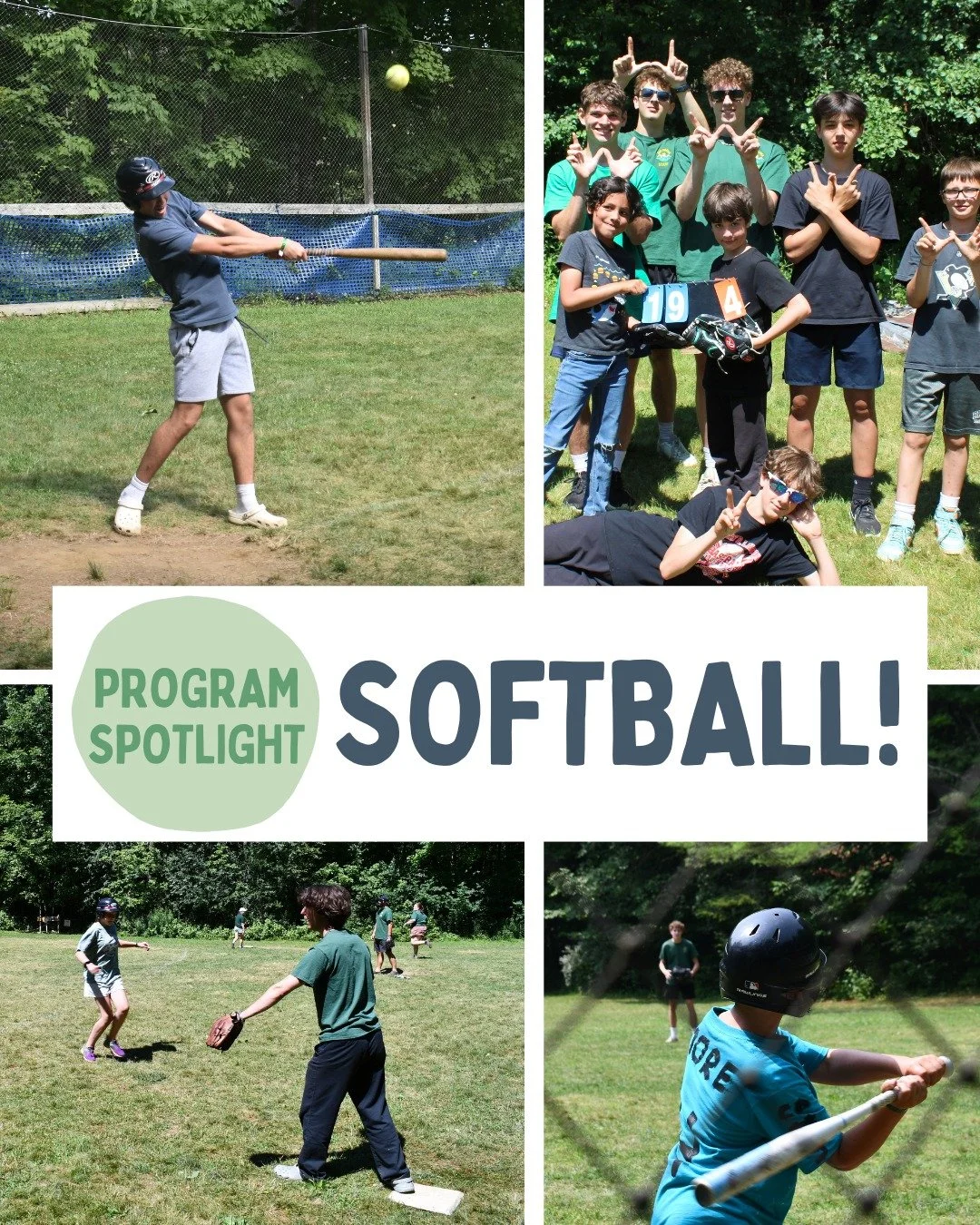🏕️ Camp Downer Program Spotlights are BACK! 🏕️
Each week, we&rsquo;ll highlight one of the incredible programs that make Camp Downer such a special place and full of fun and unforgettable moments!

🥎 Softball at Camp Downer!
From practicing fieldi