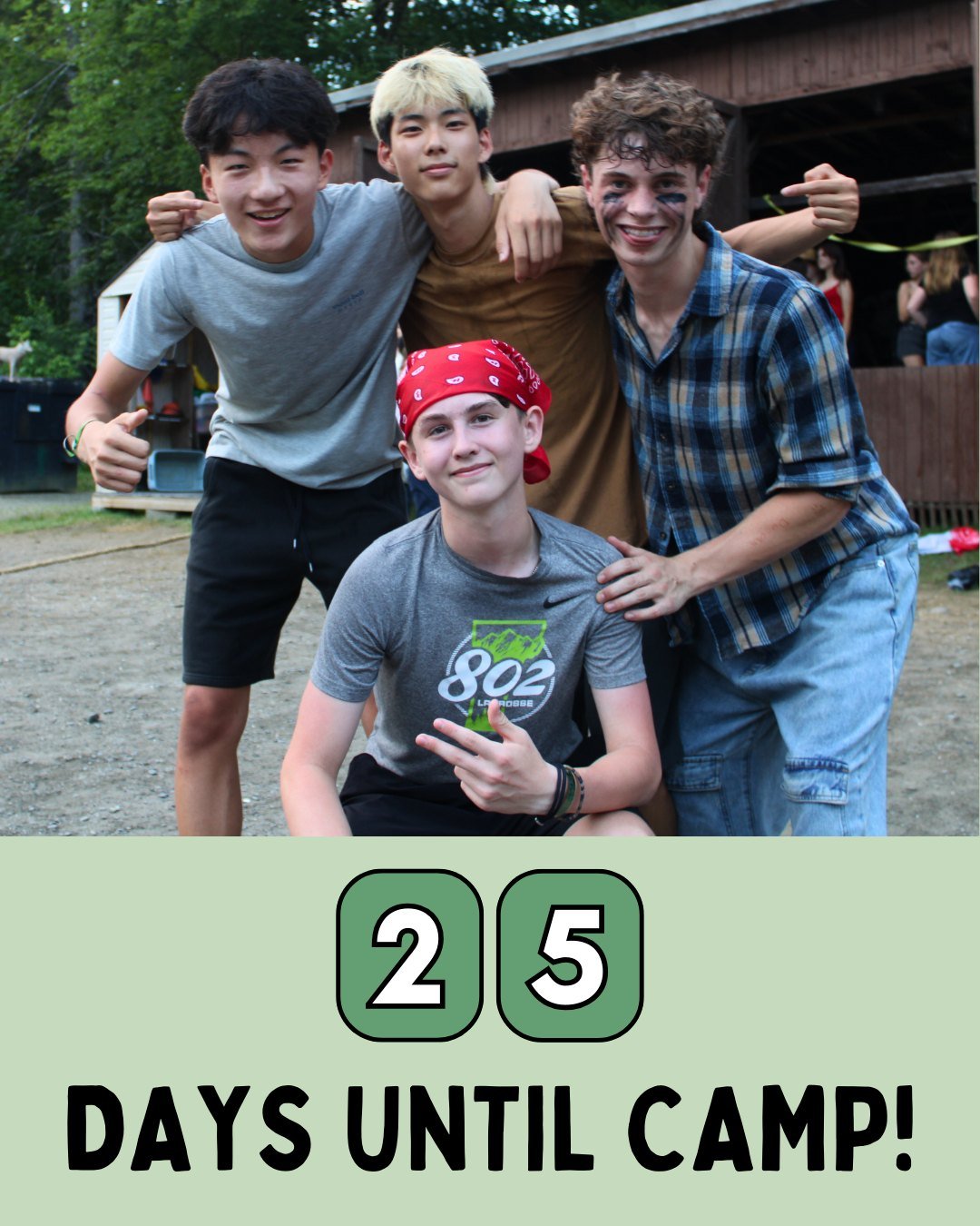 ONLY 25 DAYS UNTIL THE FIRST DAY OF CAMP! ☀️🌲

Summer is just around the corner, and we can&rsquo;t wait to welcome everyone back for another unforgettable summer of friendship, adventure, and fun. See you SO SOON! 🏕️✨

Still hoping to join the fun