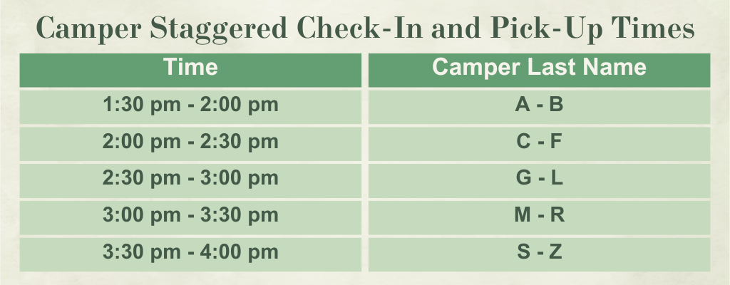 Registration, Calendar, & Rates | Camp Downer