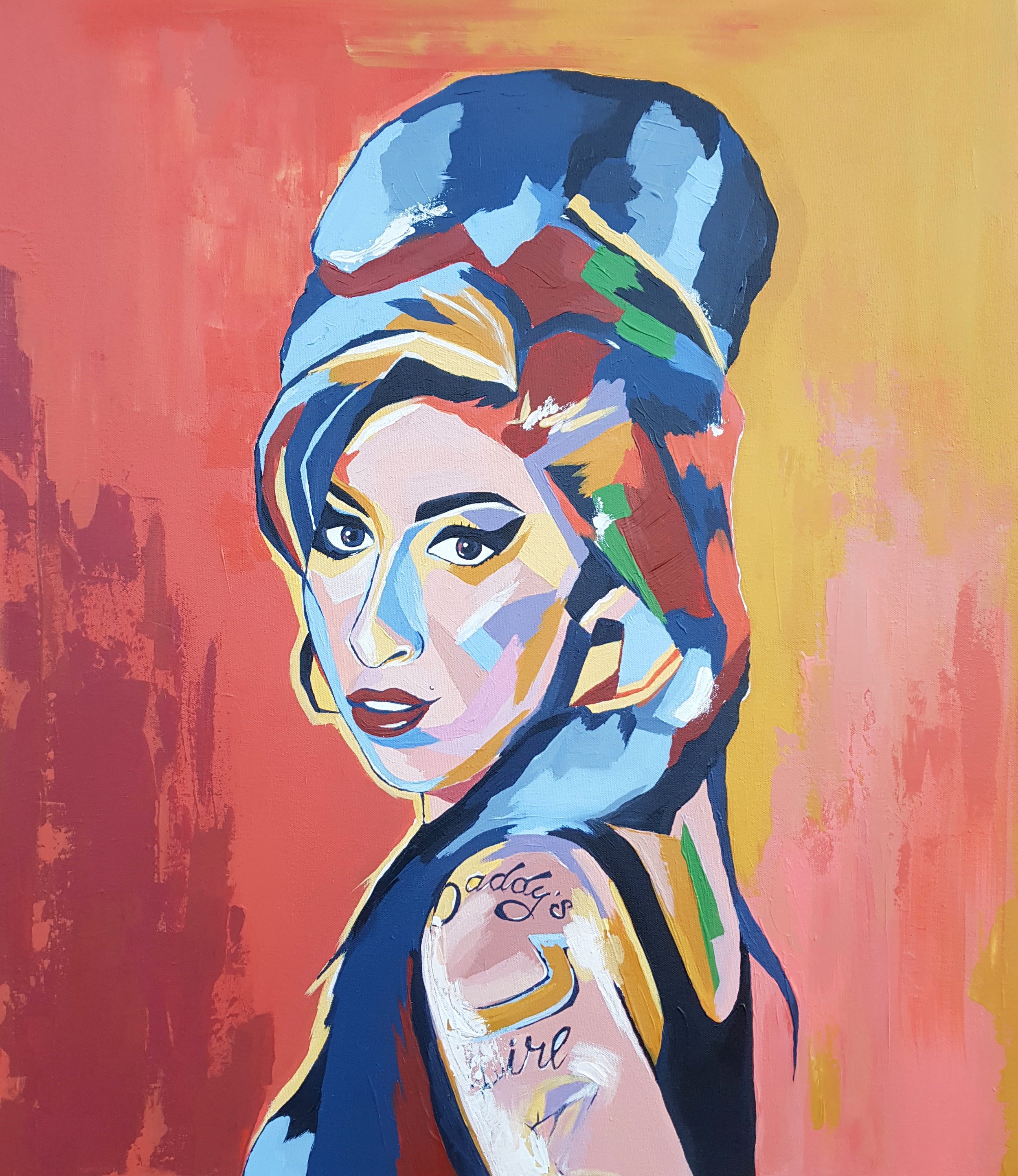 SOLD / 'Amy Winehouse' 70 x 80cm - Acrylic on canvas