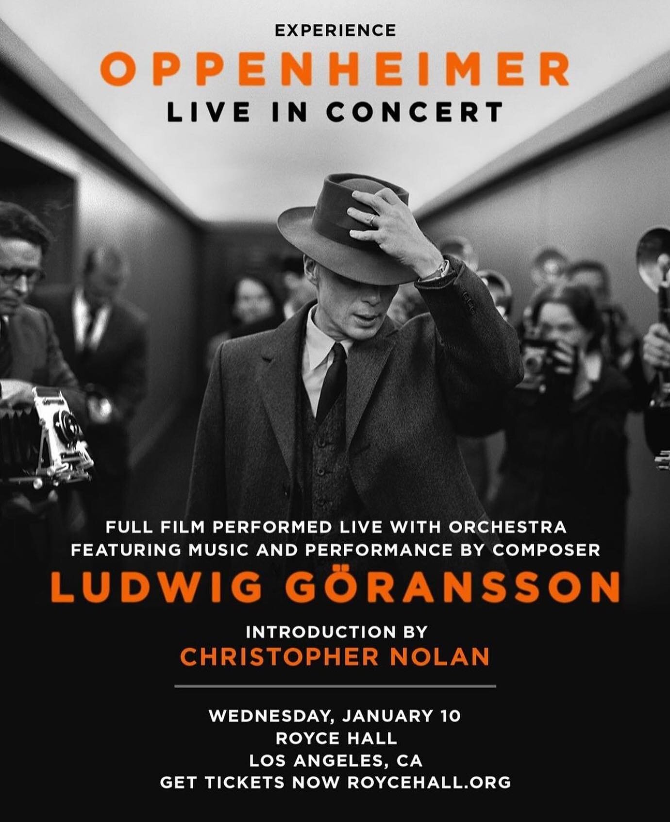 We are so incredibly excited for this show tonight with the one and only @ludwiggoransson !! Huge congrats to Ludwig for winning the Golden Globe for Best Original Score - Motion Picture 💫👏

It has been such an honor to help you bring your musical 