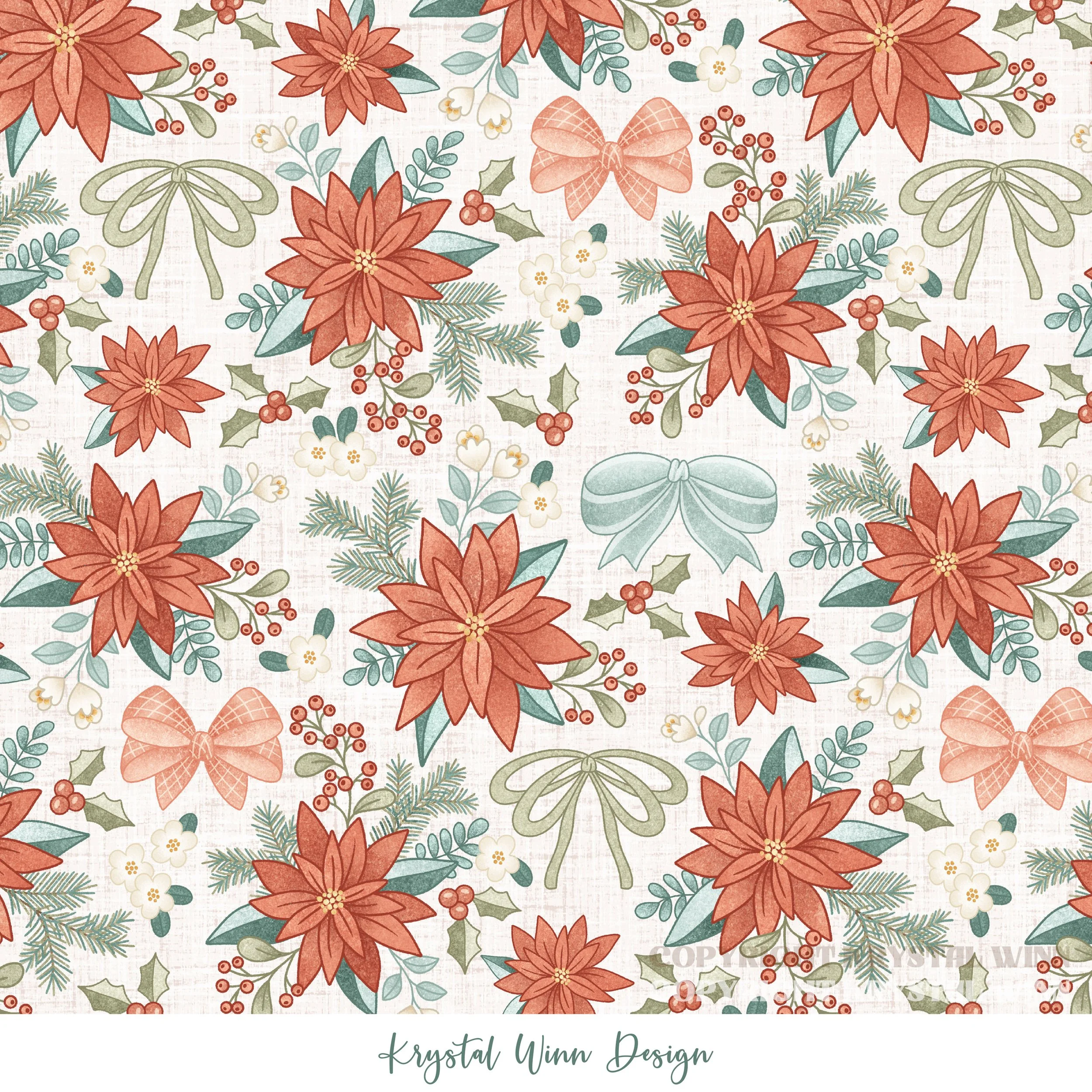 Dear Santa Bow Floral White.jpg