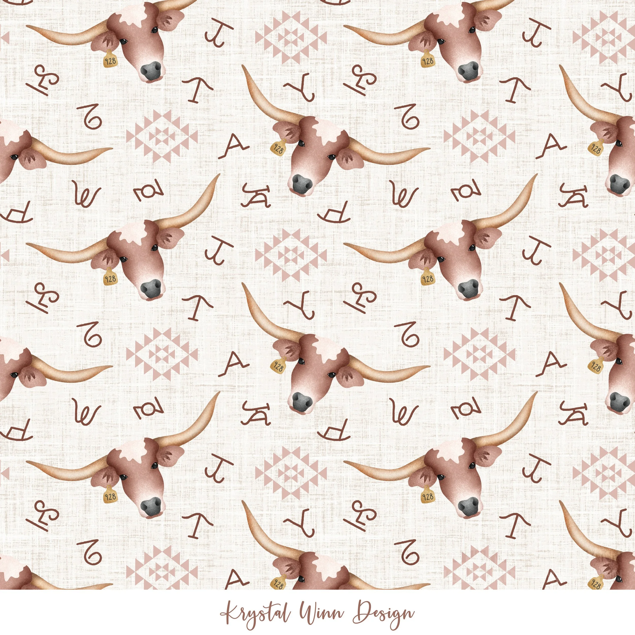 Wild West Longhorn White and Pink.jpg