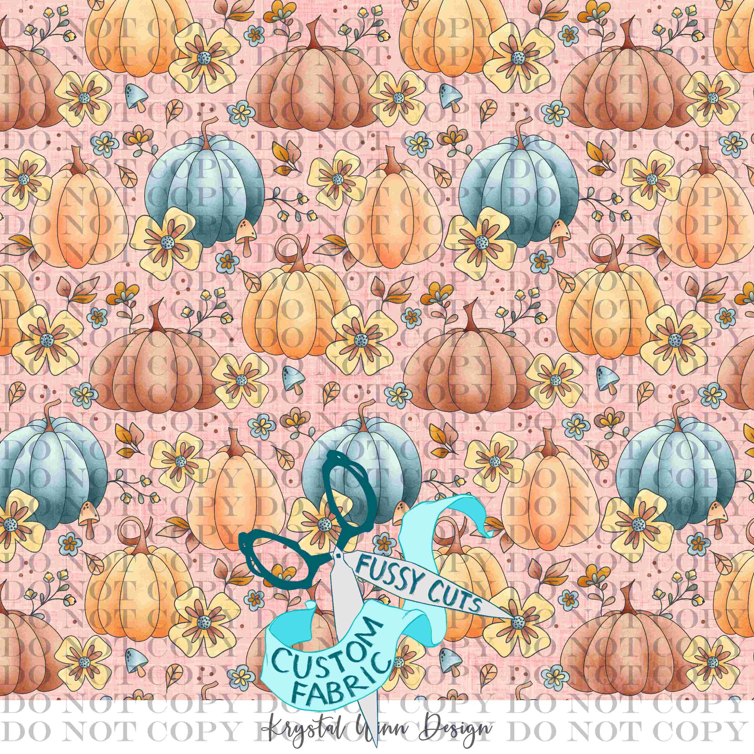 Candy Corn Harvest Pumpkin Floral Pink.jpg