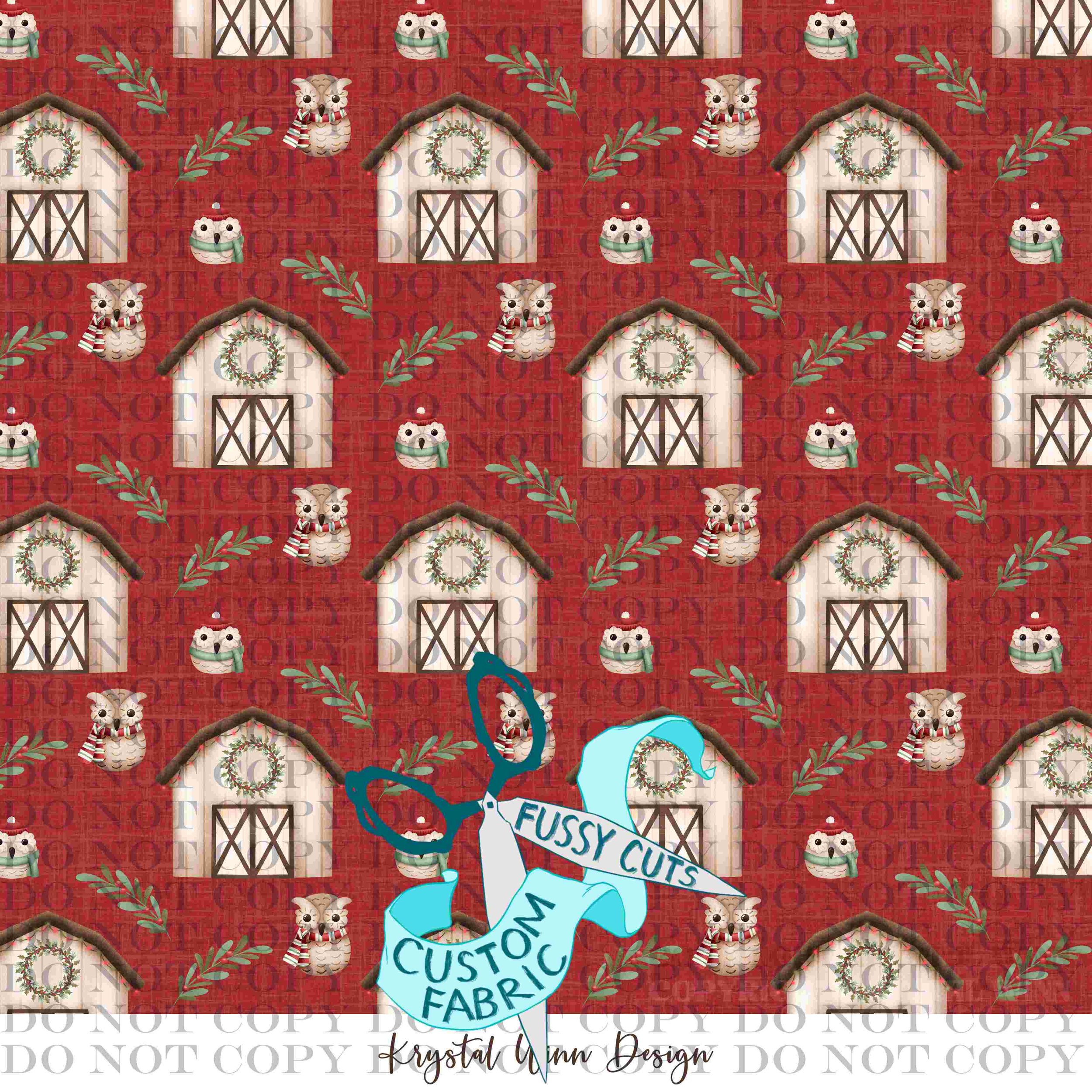 Home For Christmas Barn Owls Red.jpg