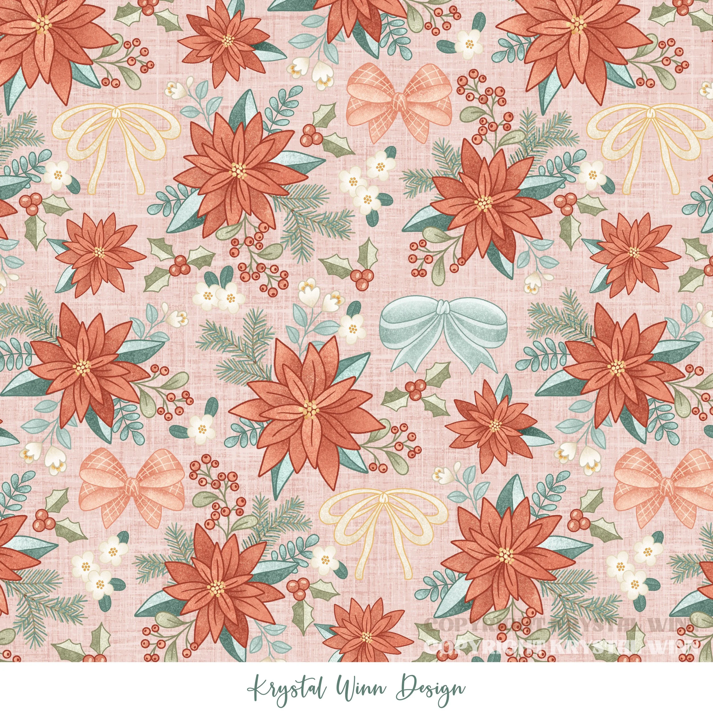 Dear Santa Bow Floral Pink.jpg