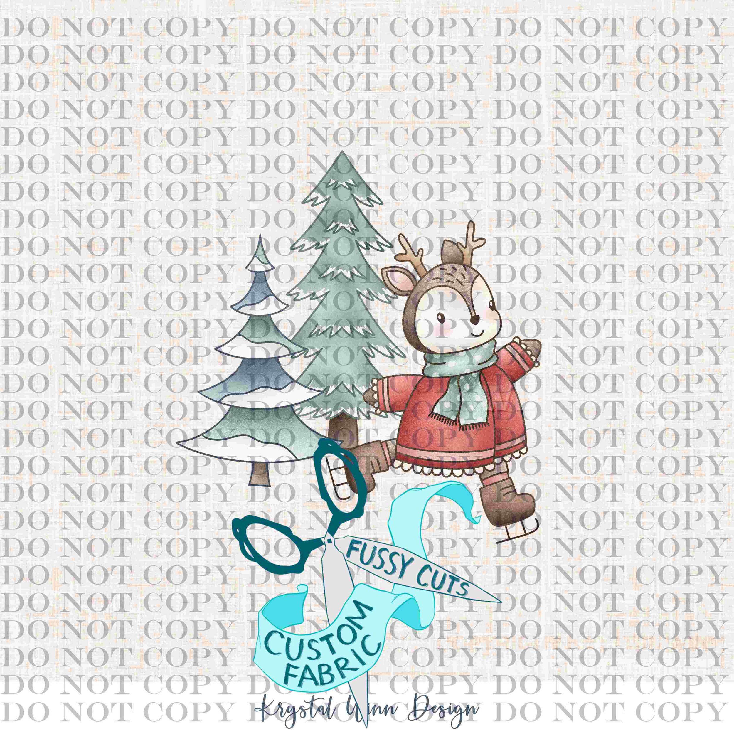Winter Wonderland Panel- Ice Skater Deer .jpg