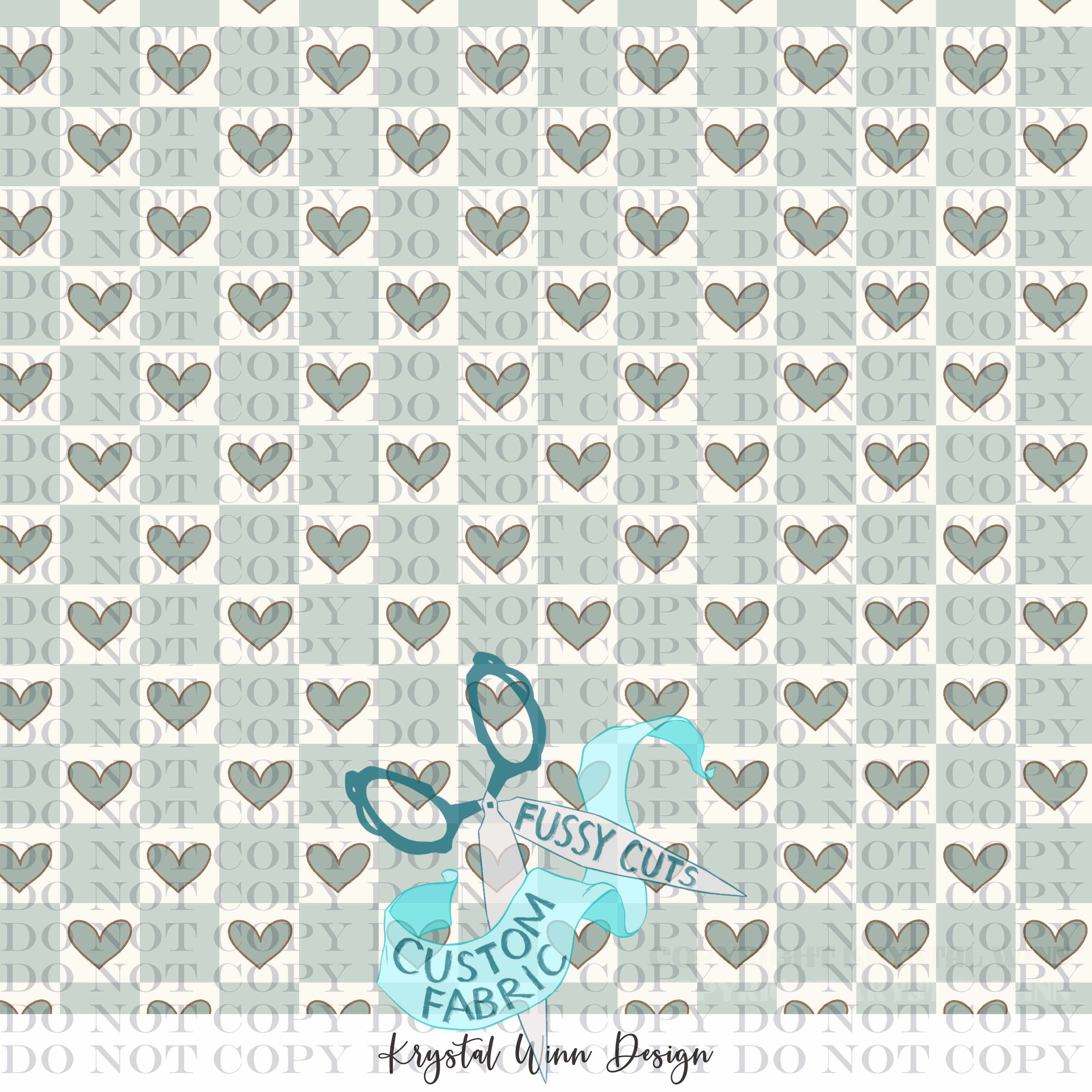Kitty Love Heart Check Mint.jpg