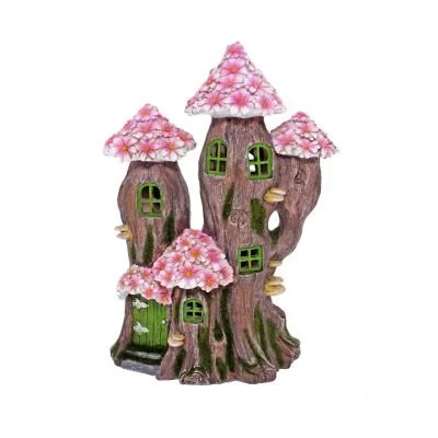 29cm Resin Solar Flower House