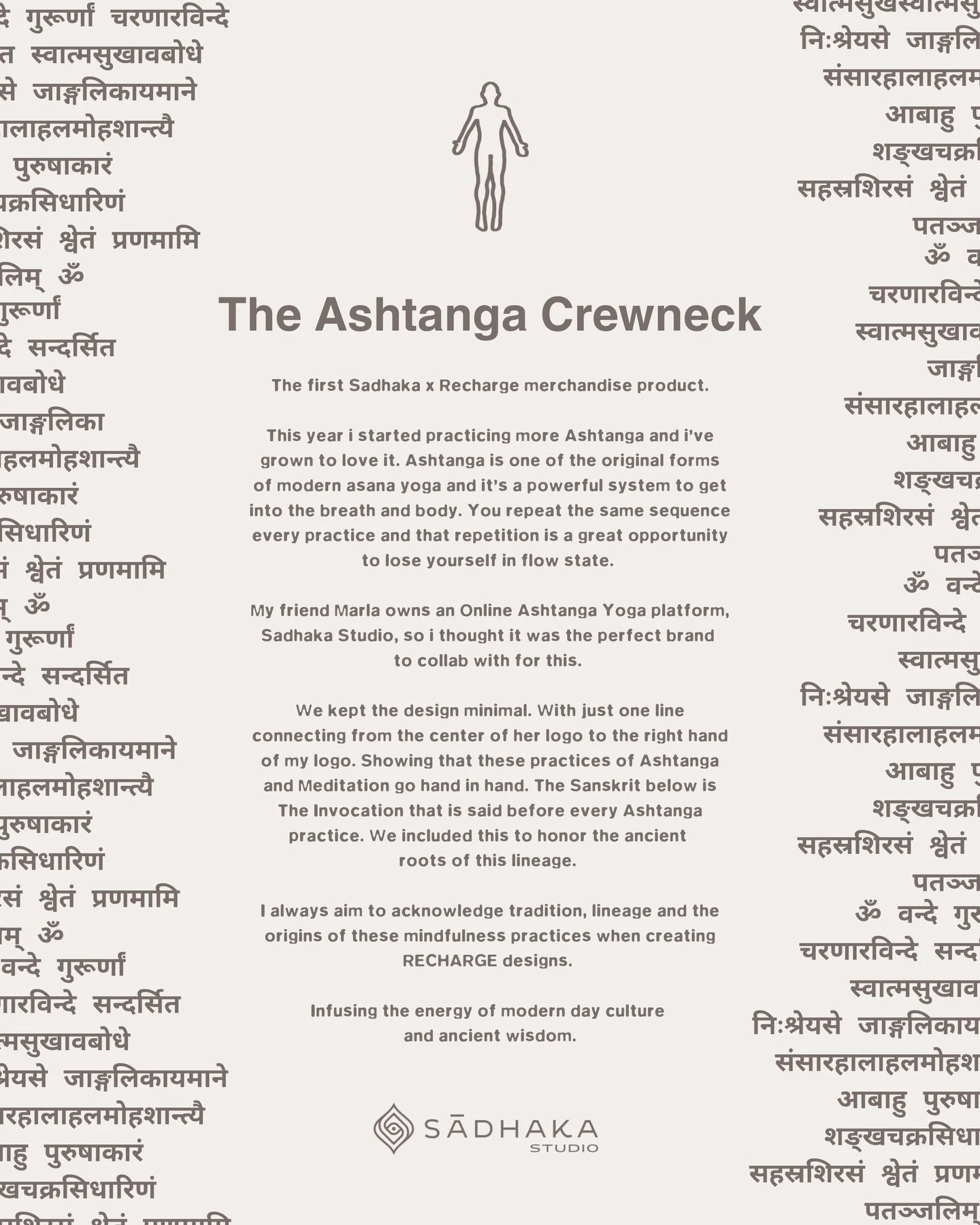 Design intention behind the @sadhaka_studio x @recharge__studio Crewneck 

#RECHARGE #WAVE5 #Yogastreetwear #yogamerchandise #yogaclothes