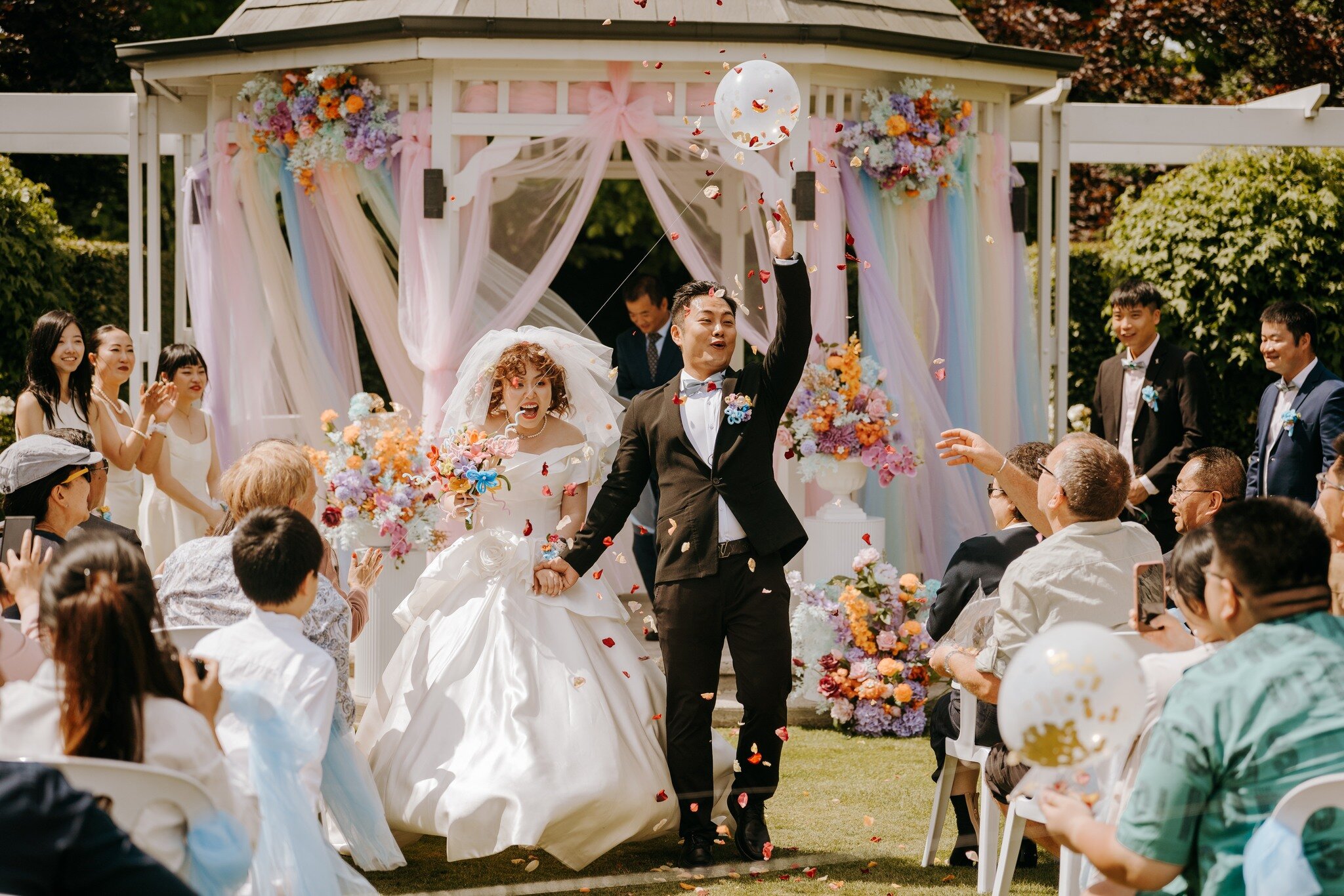 One of the most colourful weddings in the history of Lacebark! Charmaine &amp; Xi certainly know how to plan a great party. We loved being part of their unique, fun and special day 🫶

📸 by @agnesgrace_photoandfilm 
.
.
#colourfulwedding #nzwedding 