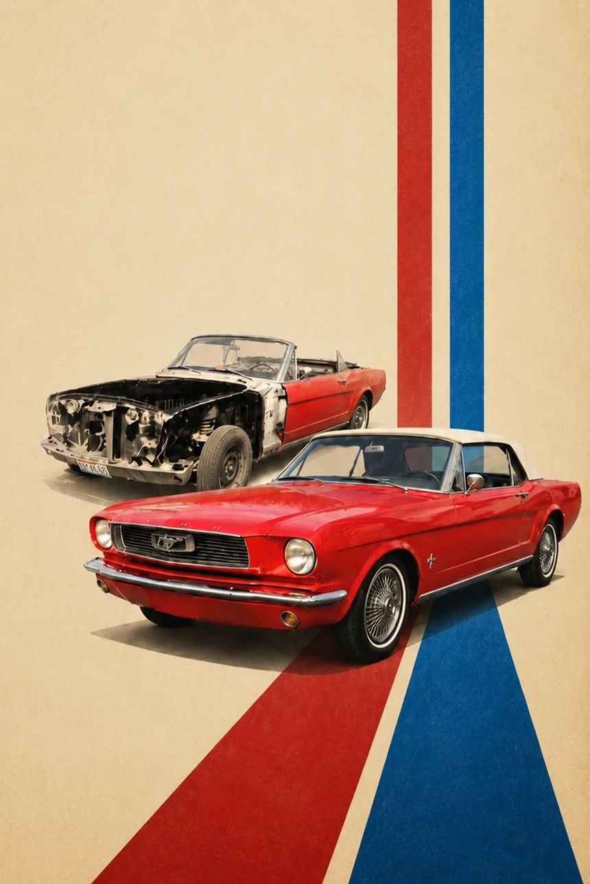 1966 Ford Mustang Before and After