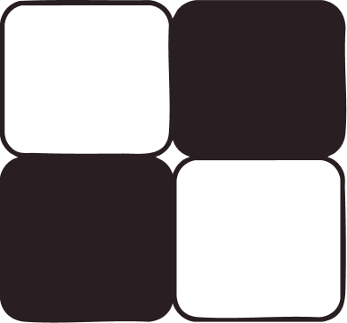 Une grille de quatre carrés noirs avec des coins arrondis.
