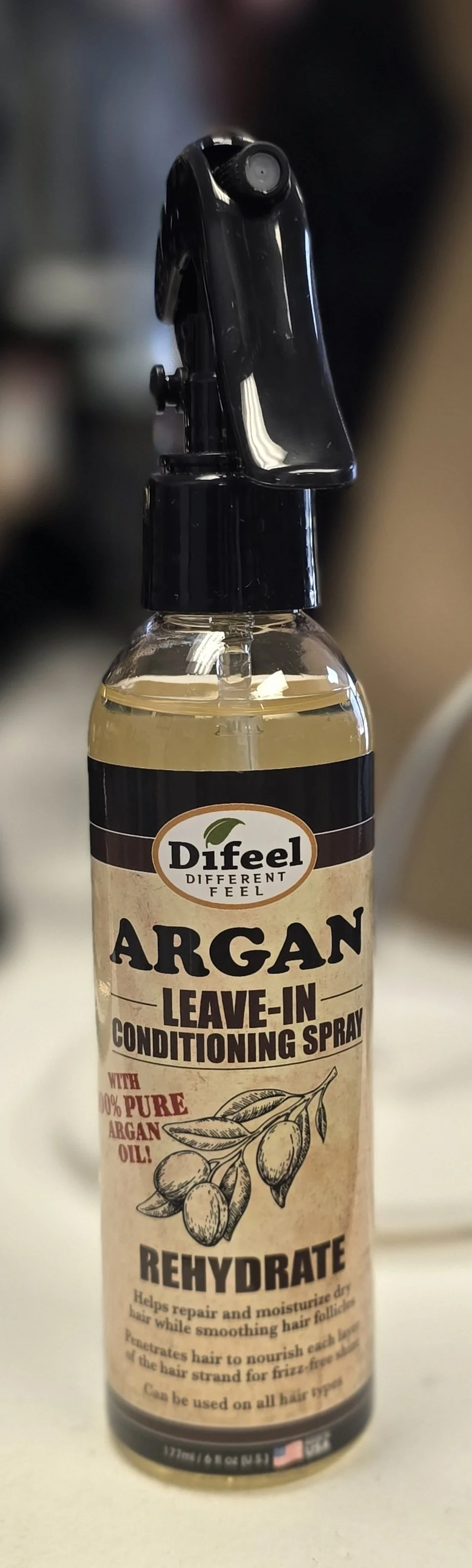 Difeel Rehydrate Leave In Conditioning Spray with 100% Pure Argan Oil