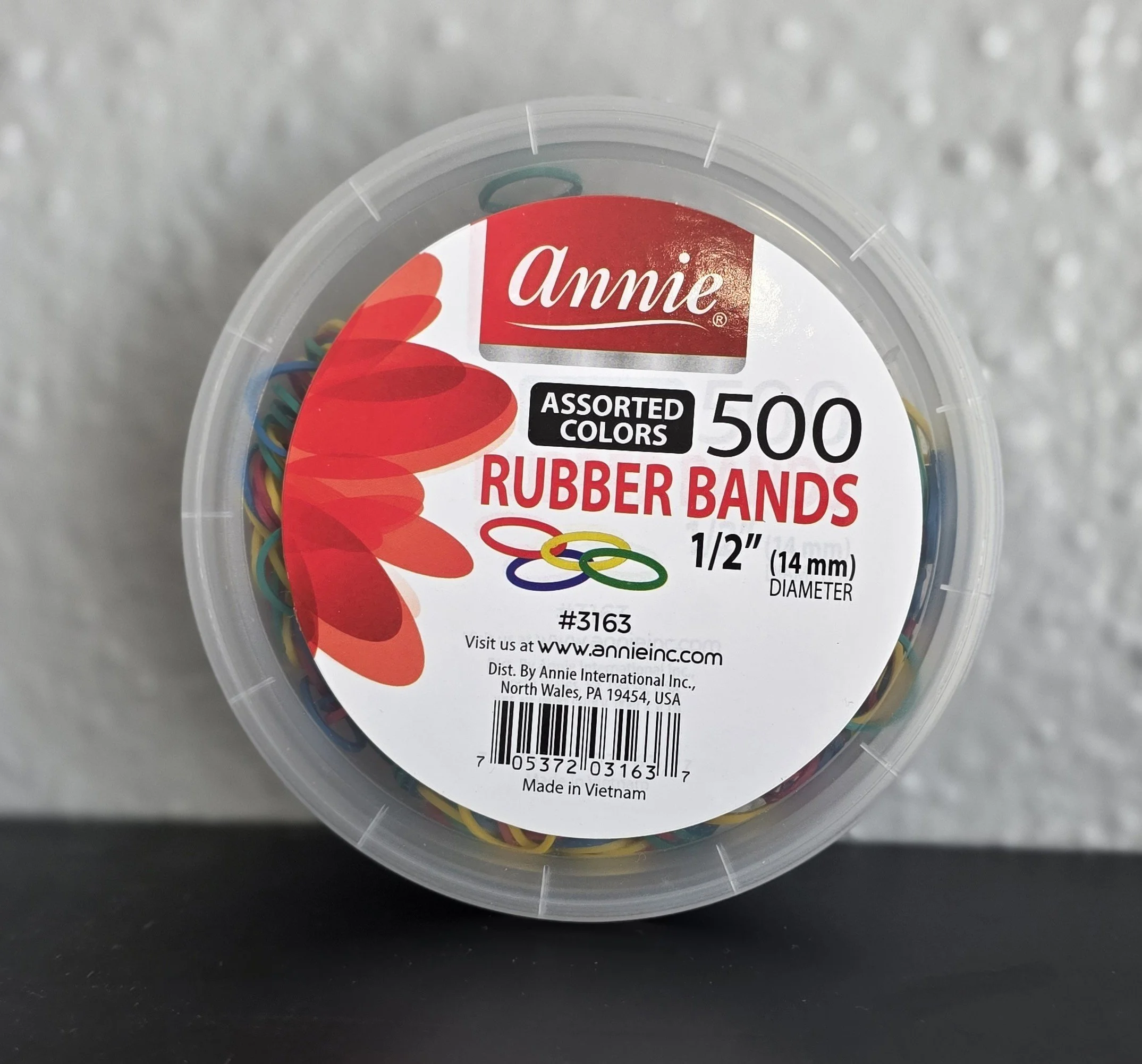 Annie Rubber Bands 1/2" 500ct Assorted Colors