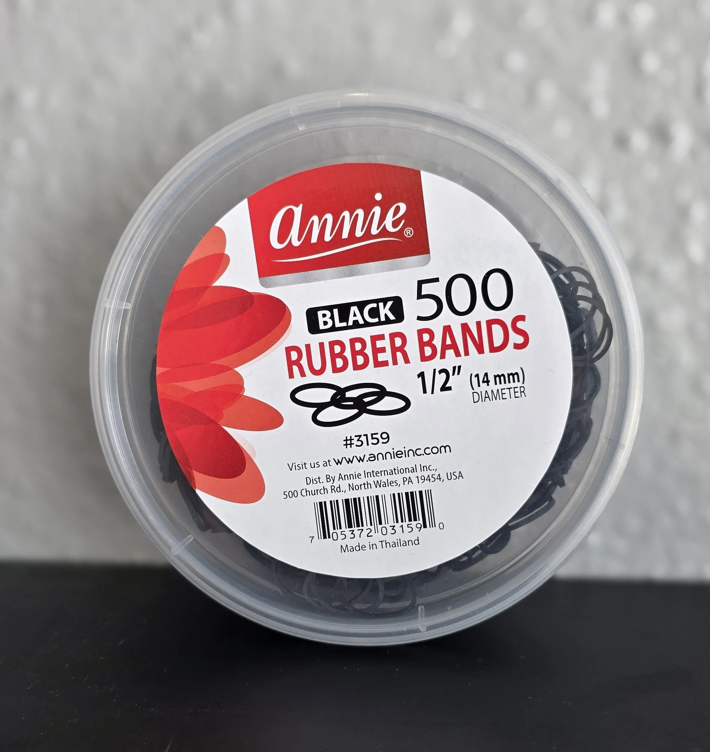 Annie Black Rubber Bands 1\2" 500ct