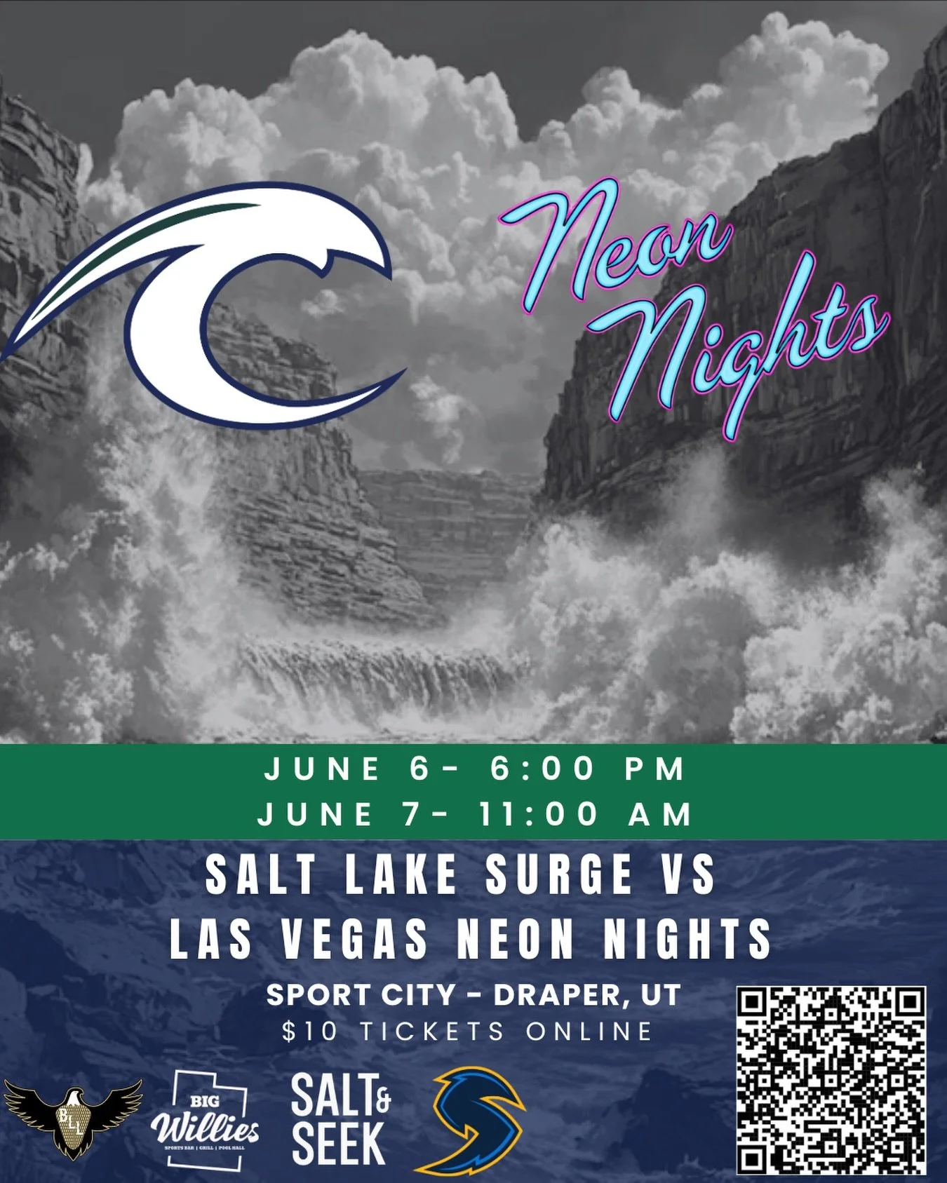 ⚡️🌊 SURGE DETECTED THIS WEEKEND

Our developmental team, the Surge, takes on the @neonnightslacrosse in an electric double header this weekend. These are the first two home games of the Storm franchise! Pack the house this Saturday and Sunday at @sp