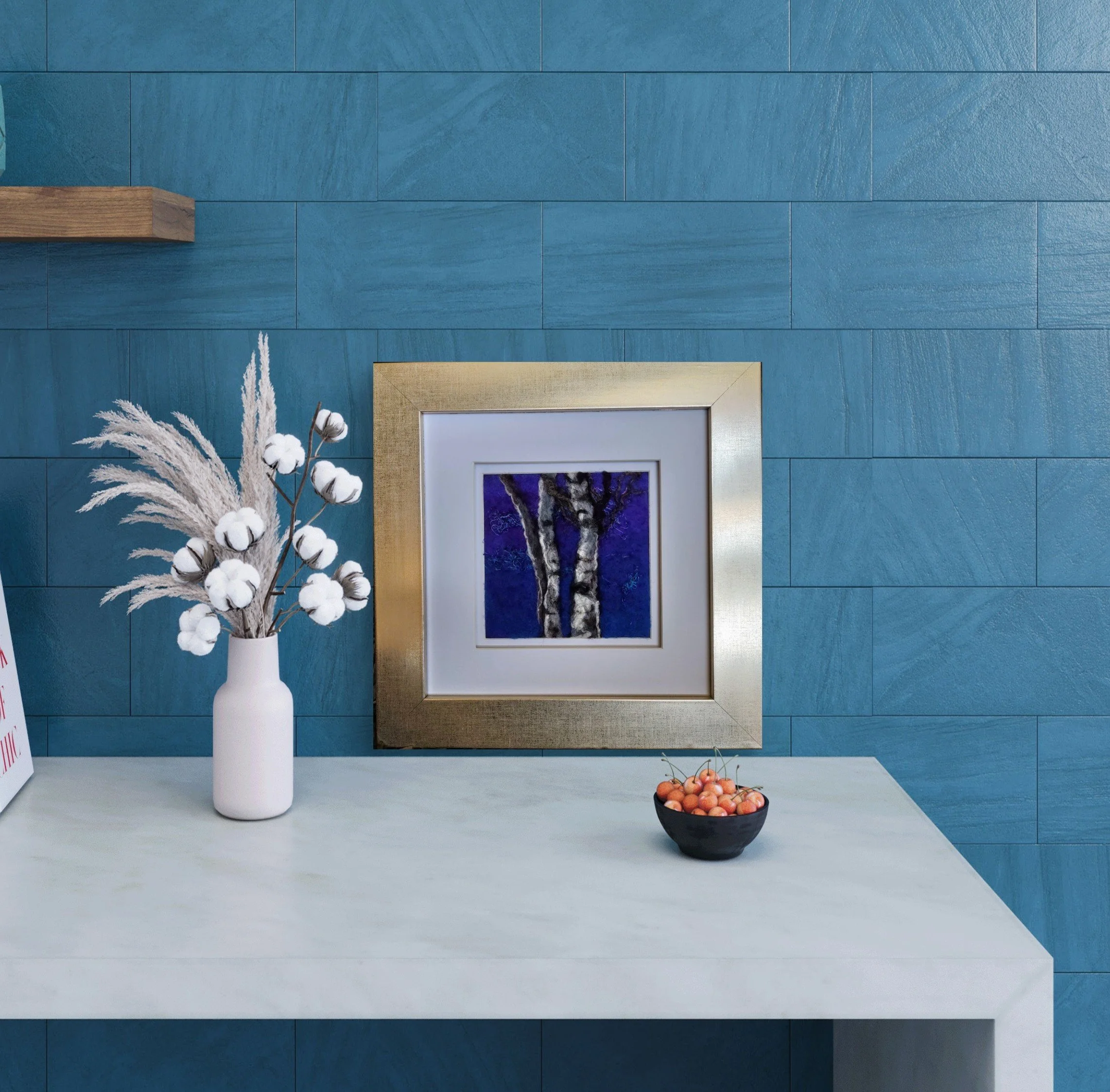 Birches on Feisty Blue