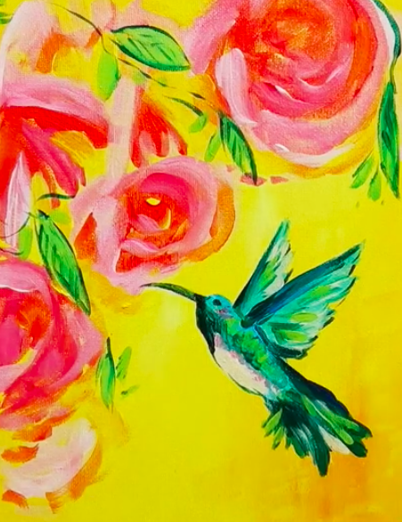 peonies and hummingbirds.
