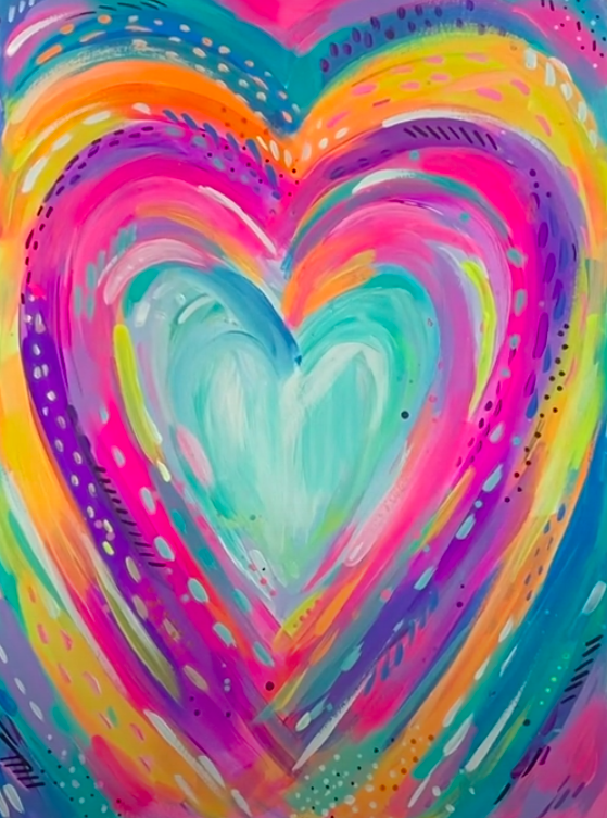 colorful hearts.