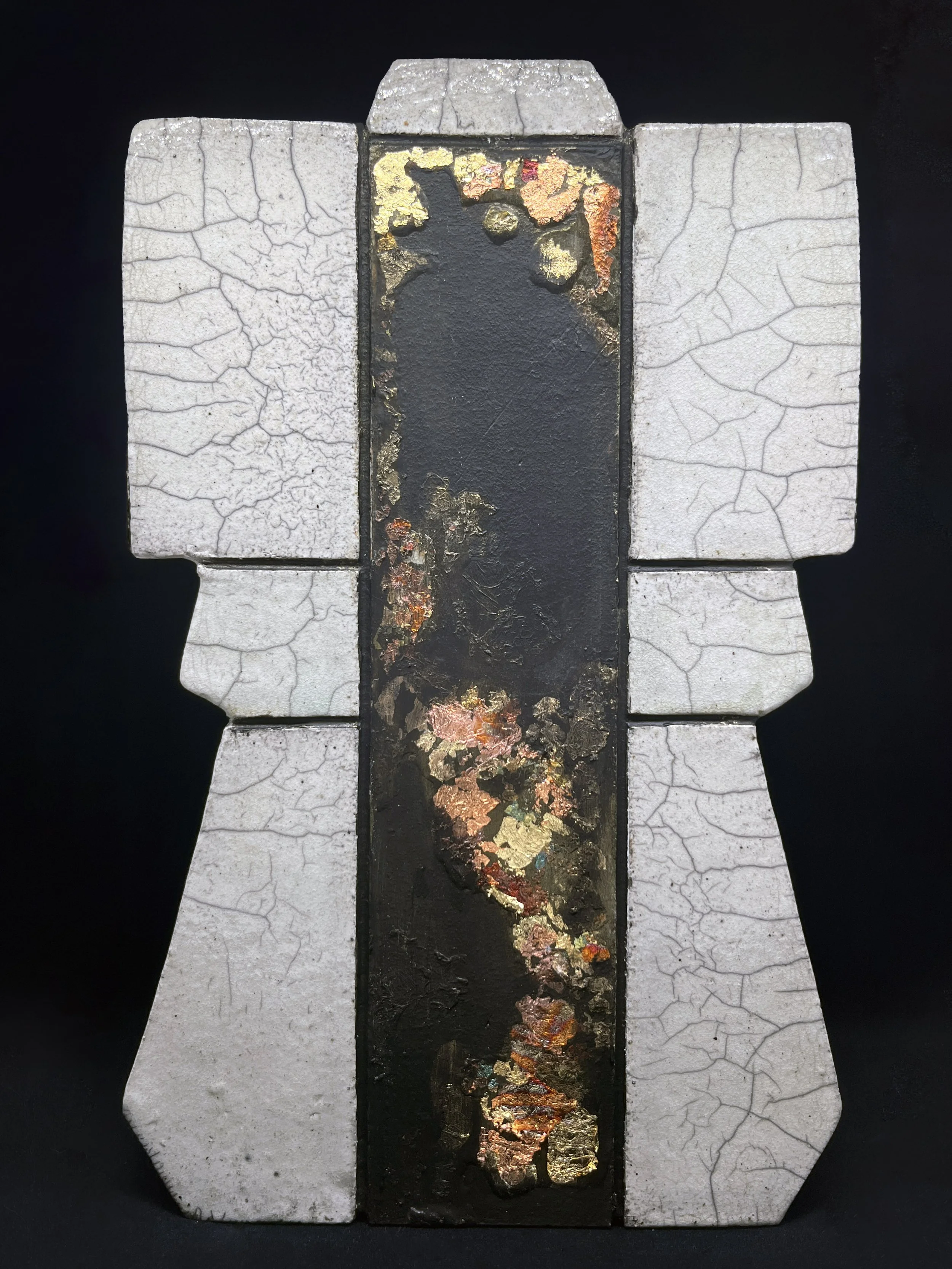 "Robe of Imperfection." Raku glazes on Soldate 60. 2026.