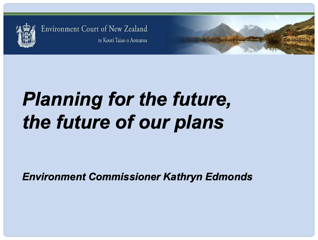 Workshop session : Planning for the future, the future of our plans