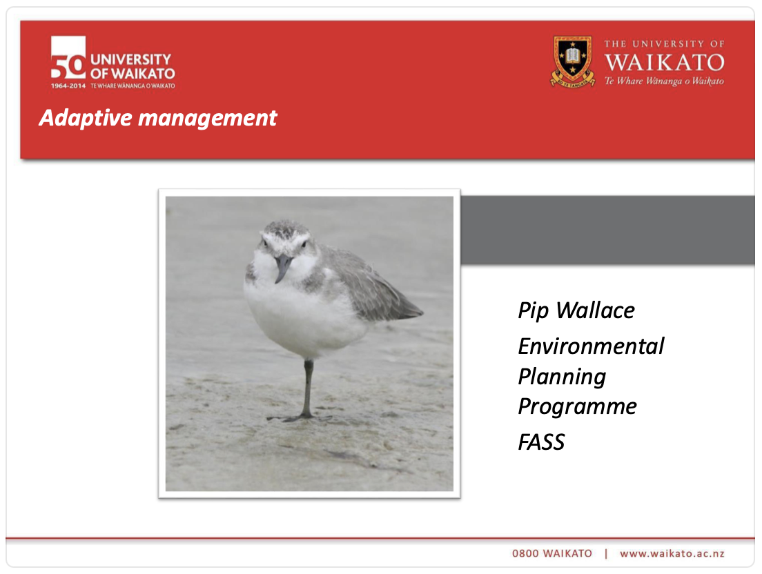 Adaptive Management Workshop Session