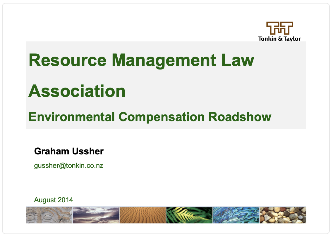 RMLA Environmental Compensation Roadshow