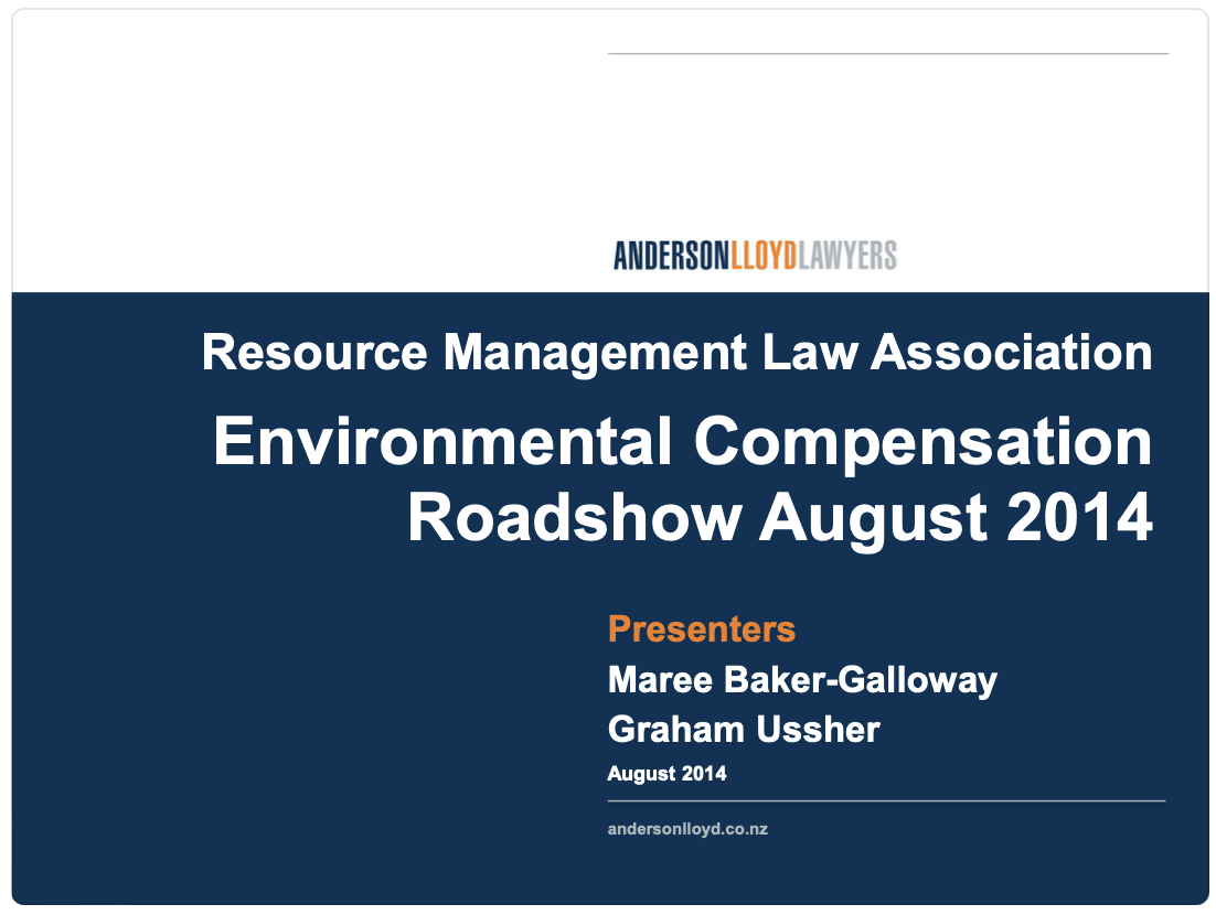 RMLA Environmental Compensation Roadshow