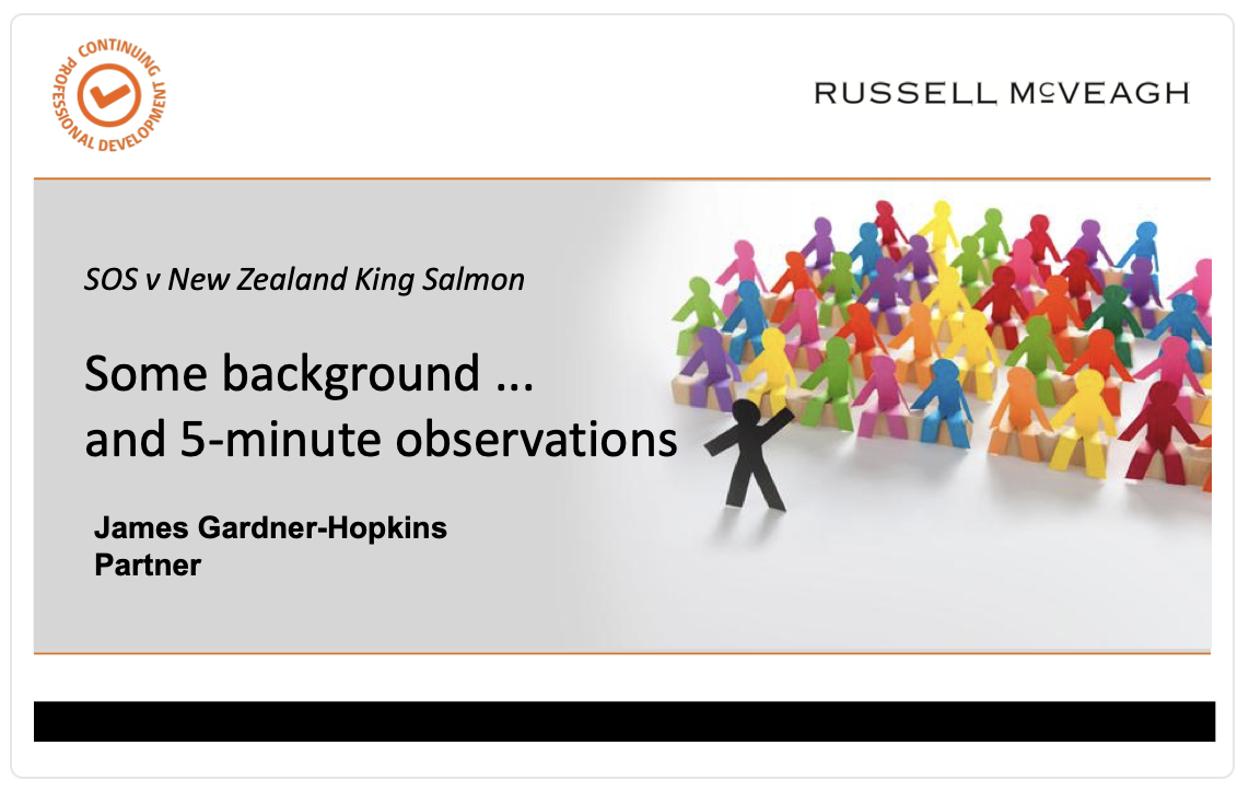 Panel discussion on the New Zealand King Salmon Decision