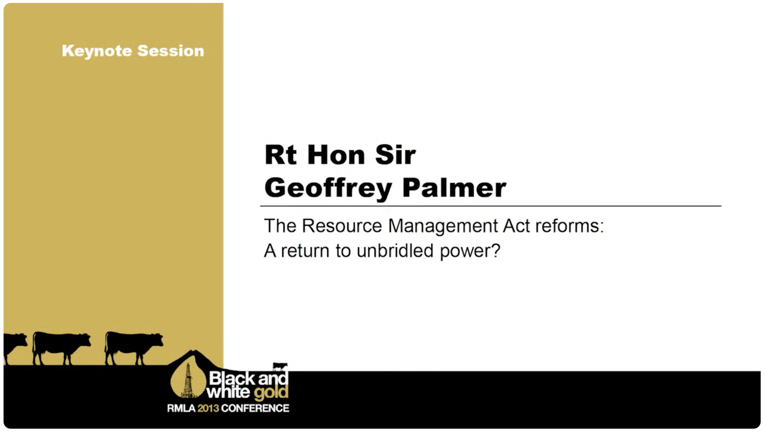 RMLA Conference 2013 : Black and White Gold - does it all glitter?