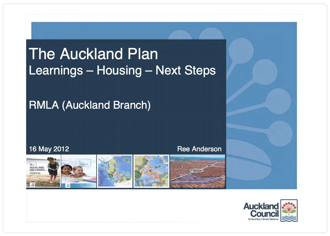 RMLA Auckland Branch : The Auckland Plan