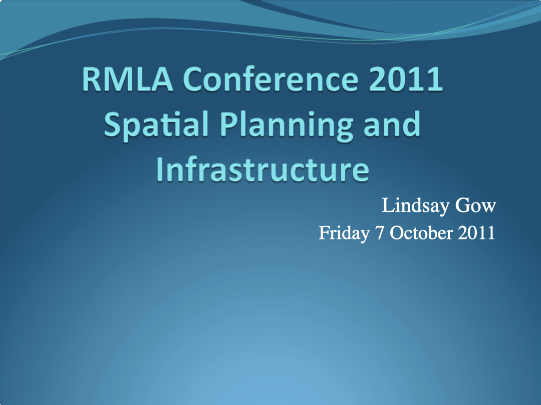 Spatial planning and infrastructure