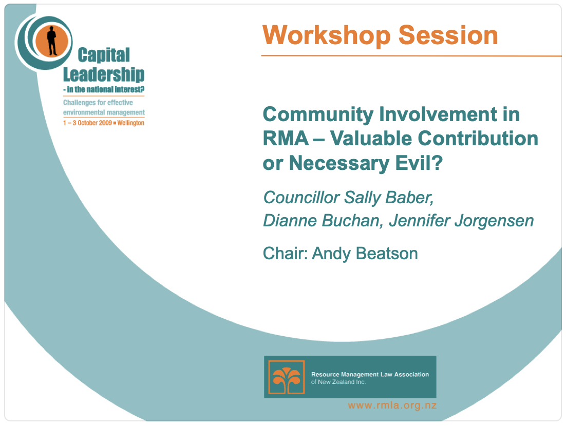 Community Involvement in RMA – Valuable Contribution or Necessary Evil?